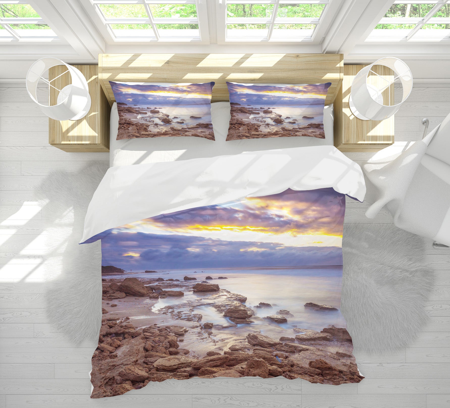 3D Seaside Stones 8628 Assaf Frank Bedding Bed Pillowcases Quilt