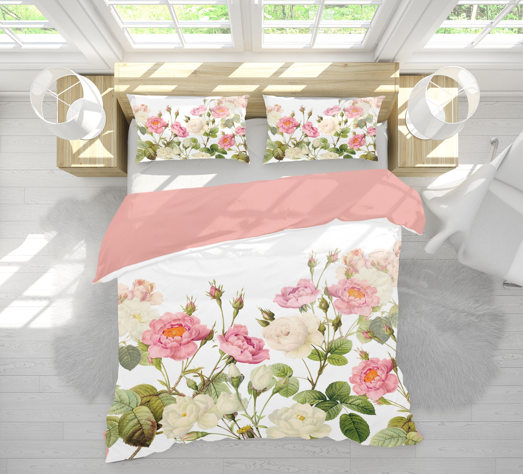 3D Pink Flower Bush 18157 Uta Naumann Bedding Bed Pillowcases Quilt