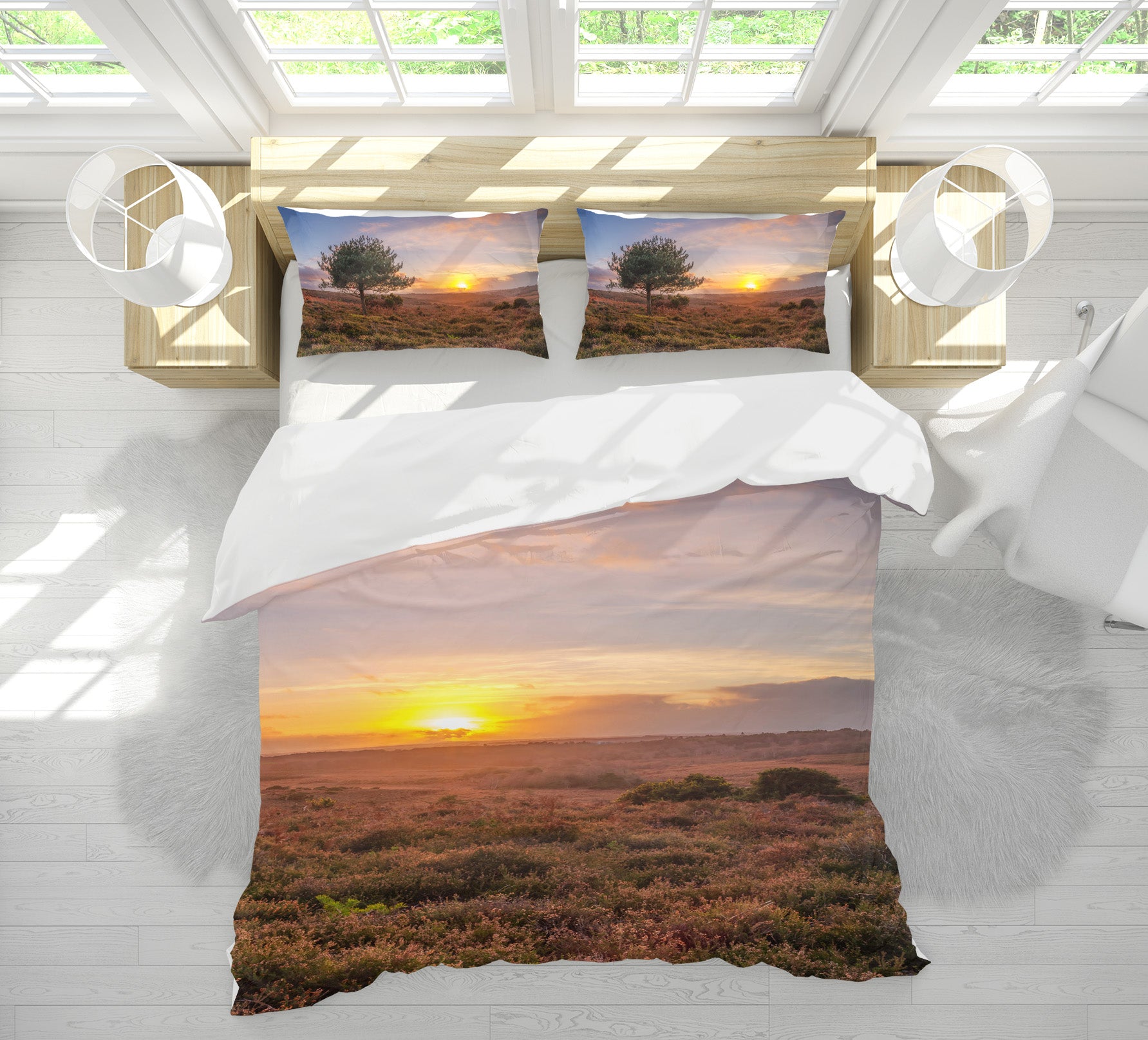 3D Sunset Grassland 7164 Assaf Frank Bedding Bed Pillowcases Quilt Cover Duvet Cover