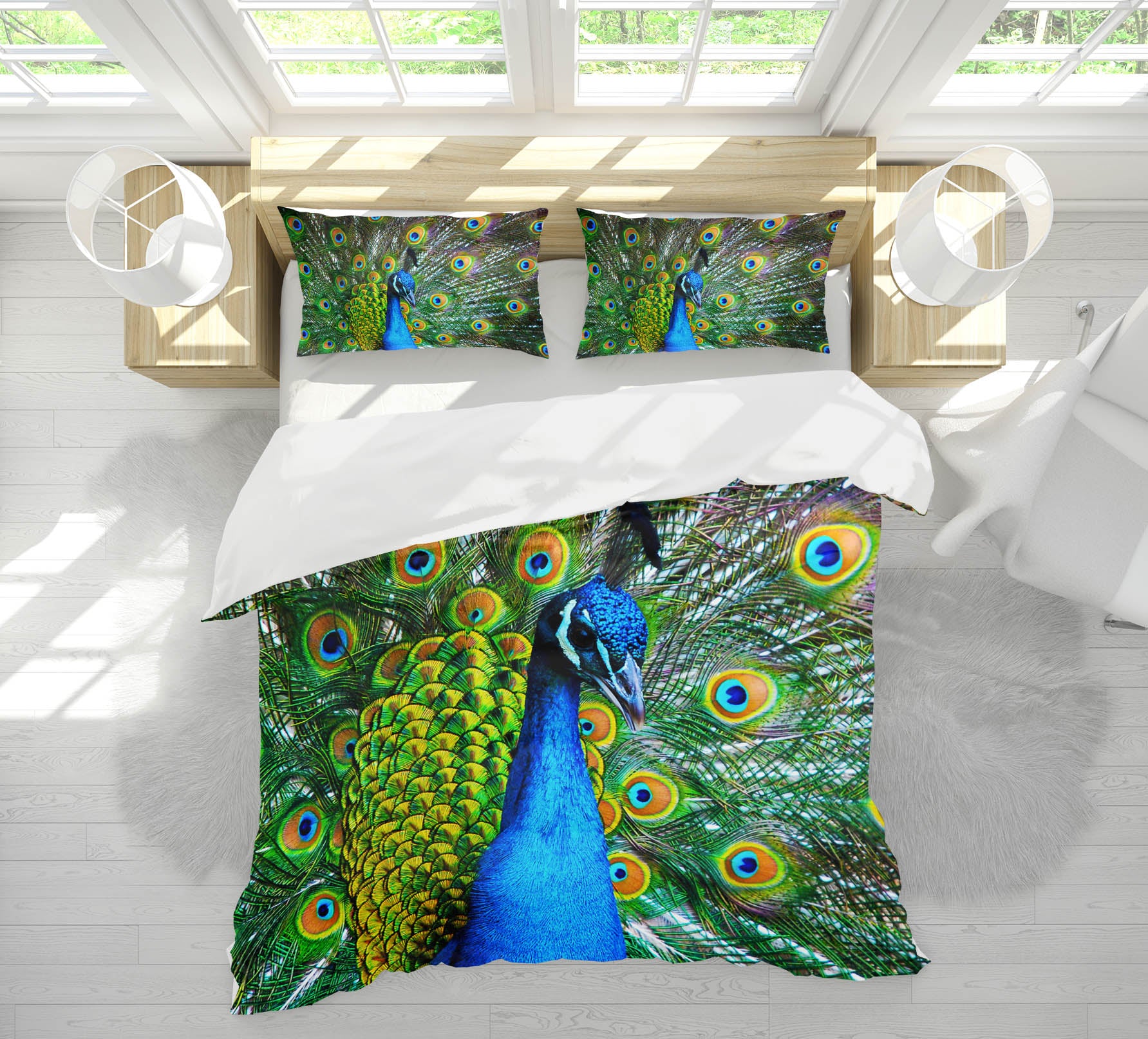 3D Peacock 19212 Bed Pillowcases Quilt