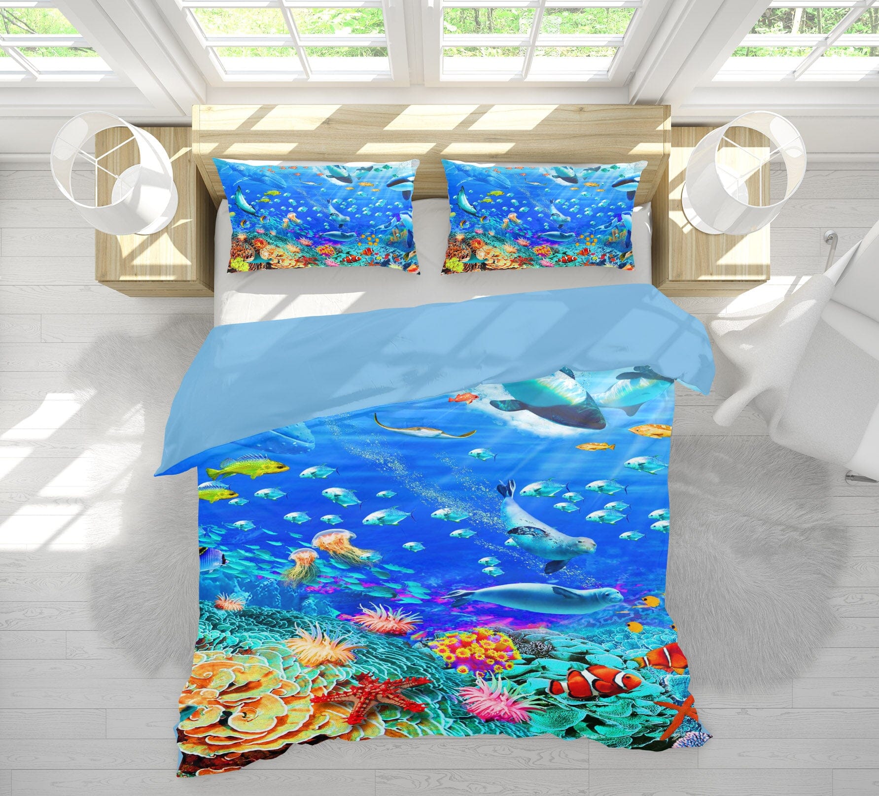 3D Undersea Fish 2033 Adrian Chesterman Bedding Bed Pillowcases Quilt Quiet Covers AJ Creativity Home 