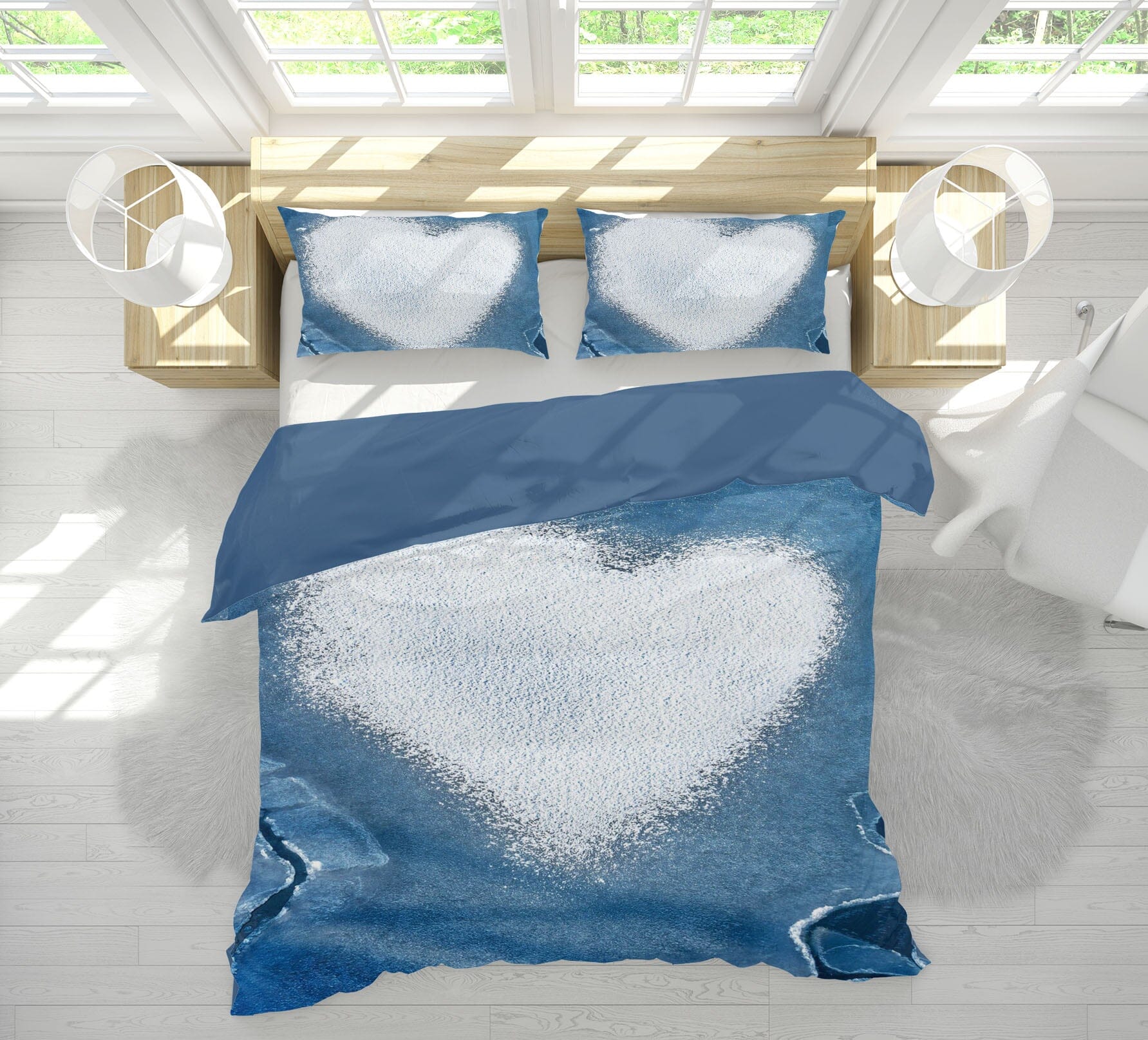 3D Heart Shaped White Cloud 2159 Marco Carmassi Bedding Bed Pillowcases Quilt Quiet Covers AJ Creativity Home 