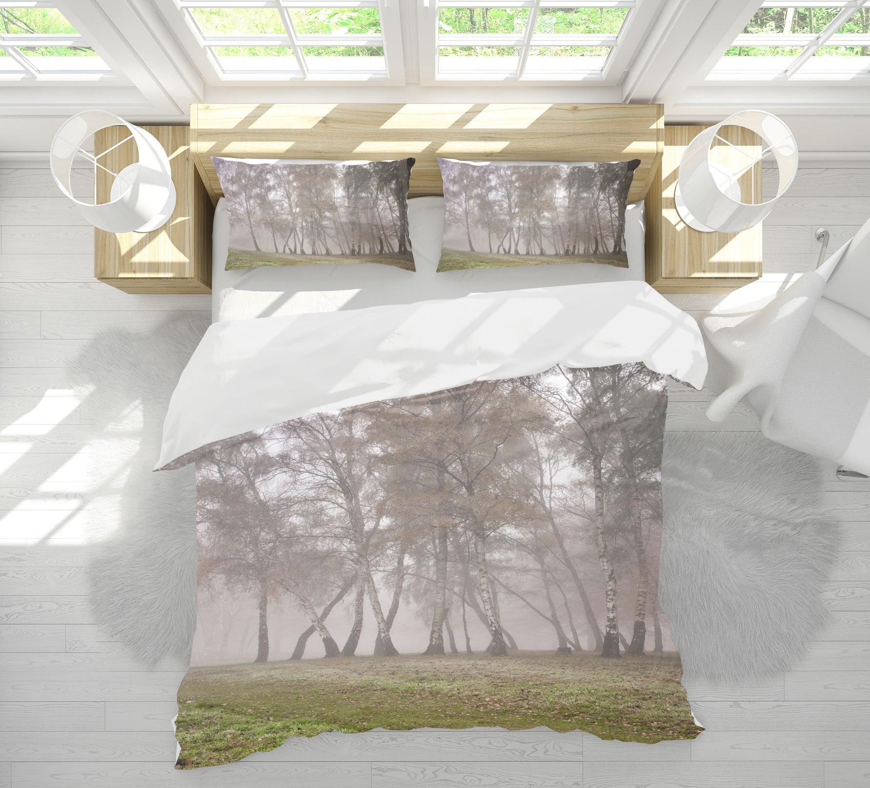 3D Misty Trees 8594 Assaf Frank Bedding Bed Pillowcases Quilt