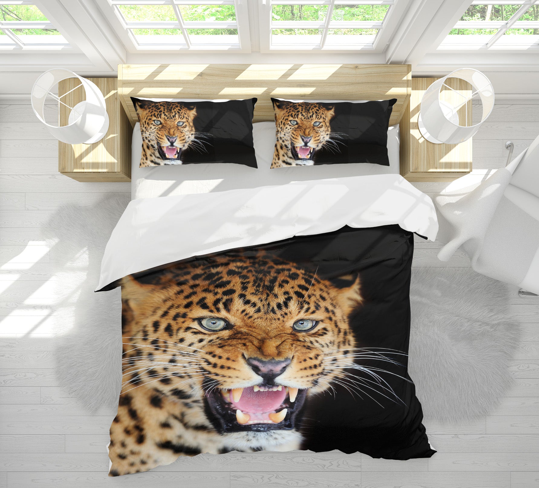 3D Leopard 21004 Bed Pillowcases Quilt