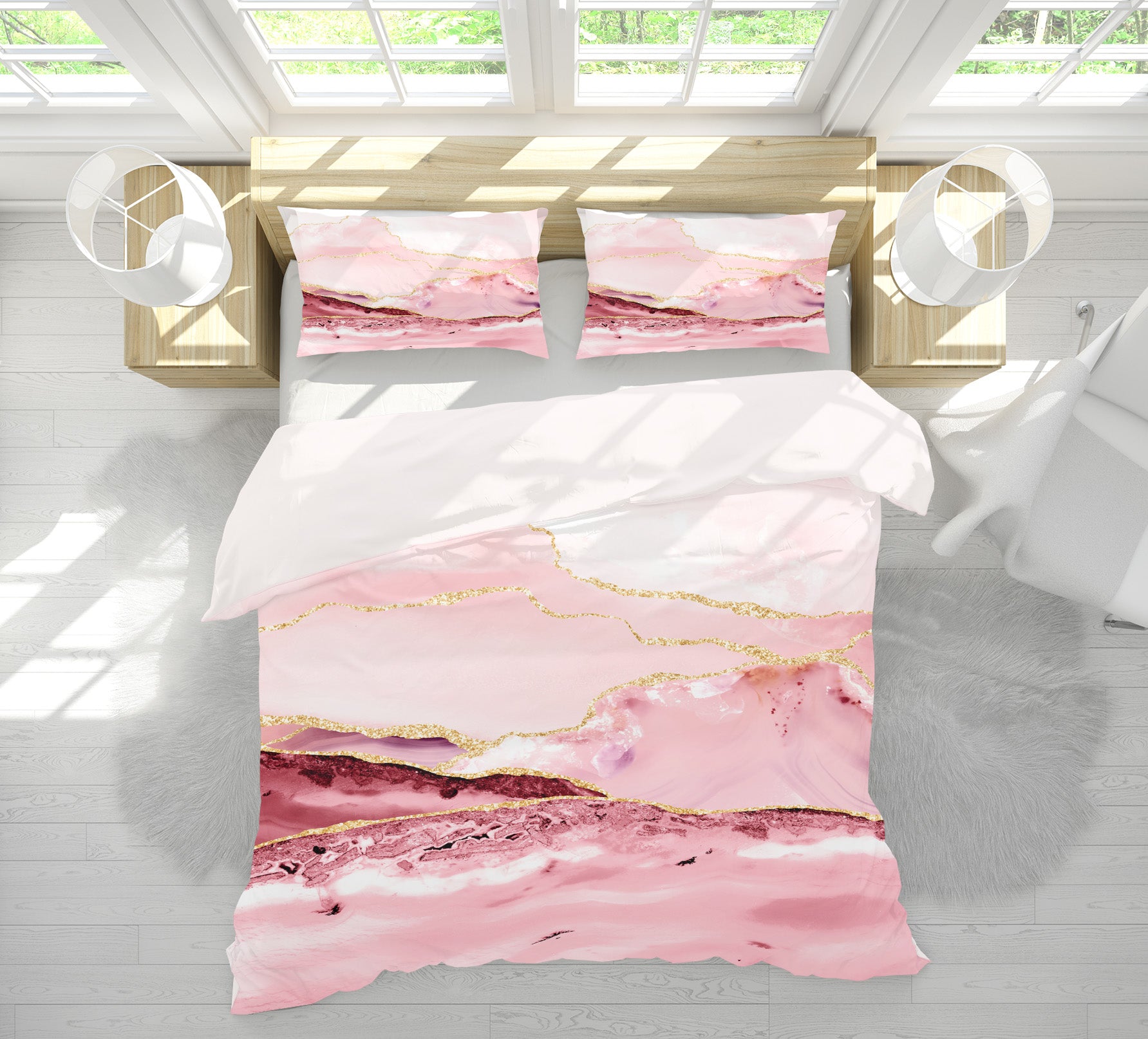 3D Pink Pattern 025 Uta Naumann Bedding Bed Pillowcases Quilt