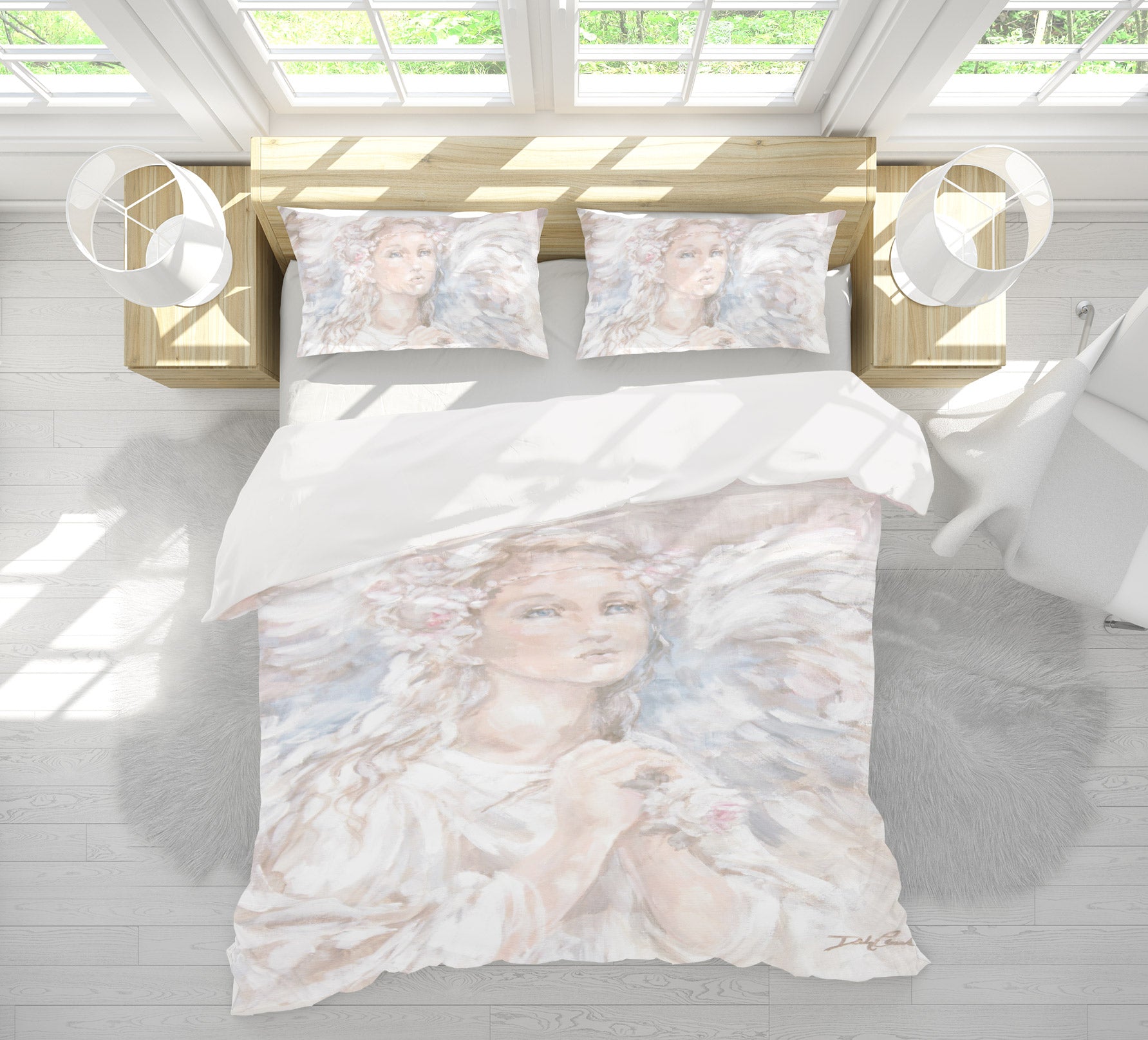 3D White Girl Angel 2100 Debi Coules Bedding Bed Pillowcases Quilt