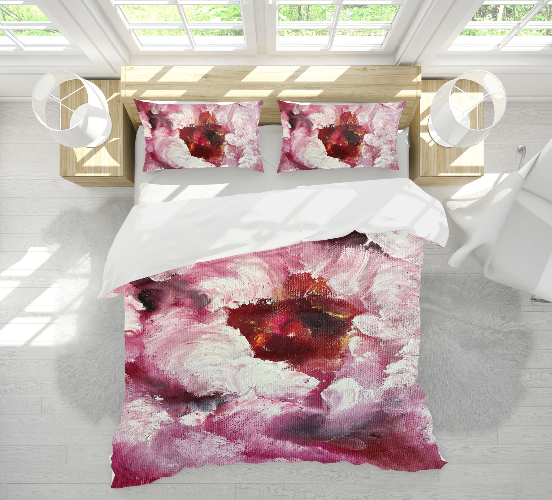 3D Painted Pink Flower 575 Skromova Marina Bedding Bed Pillowcases Quilt