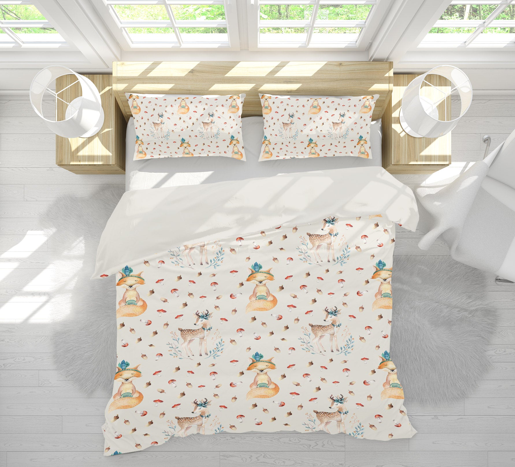 3D Fox Spotted Deer 209 Uta Naumann Bedding Bed Pillowcases Quilt