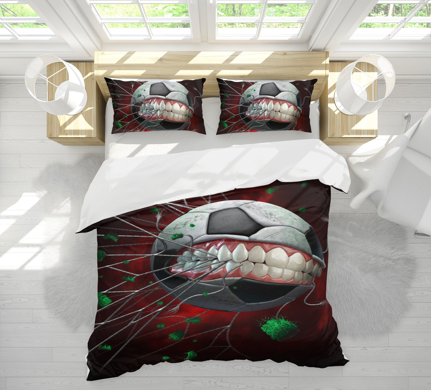 3D Football Tooth Net 4056 Tom Wood Bedding Bed Pillowcases Quilt