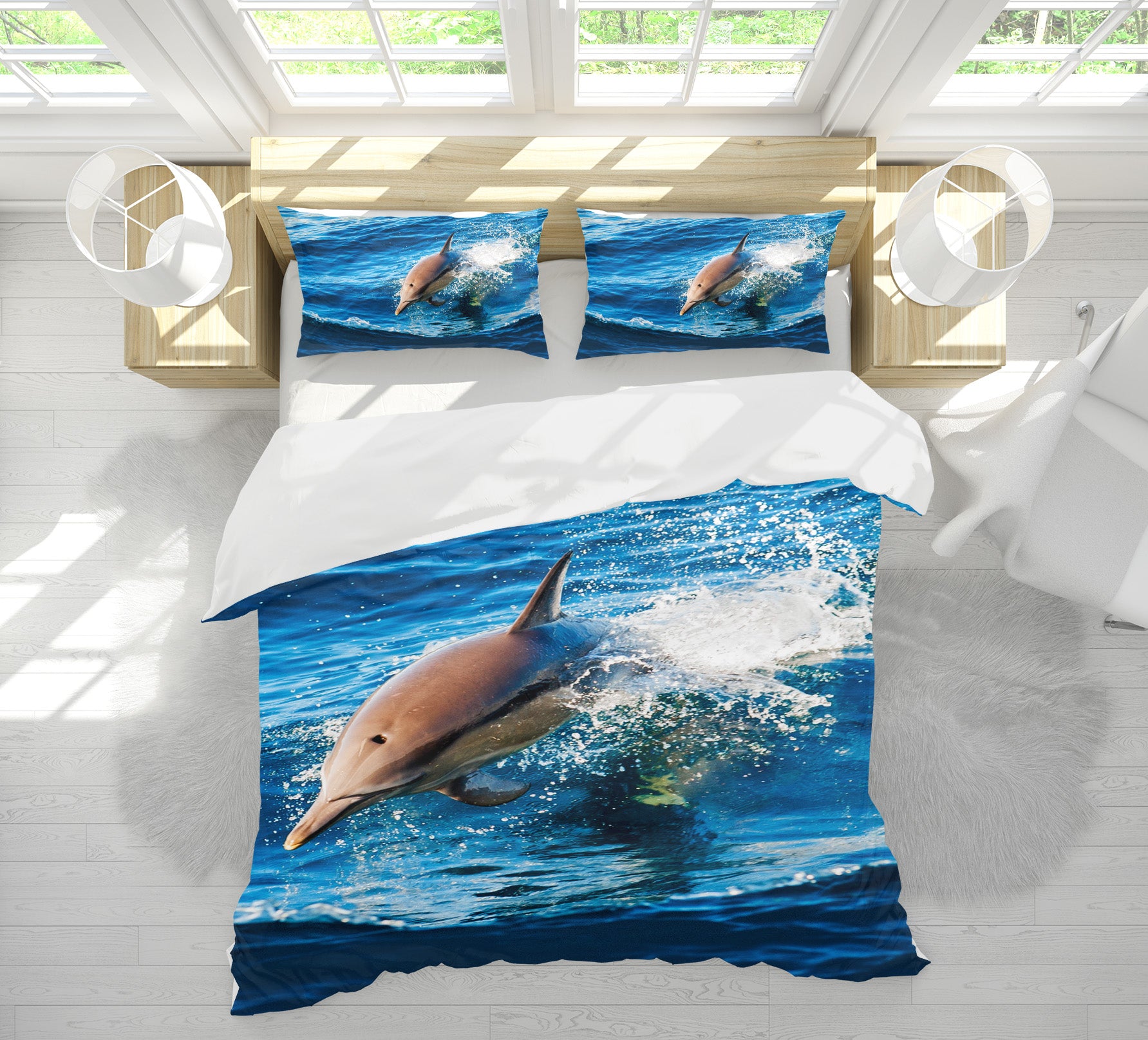 3D Dolphin 19216 Bed Pillowcases Quilt