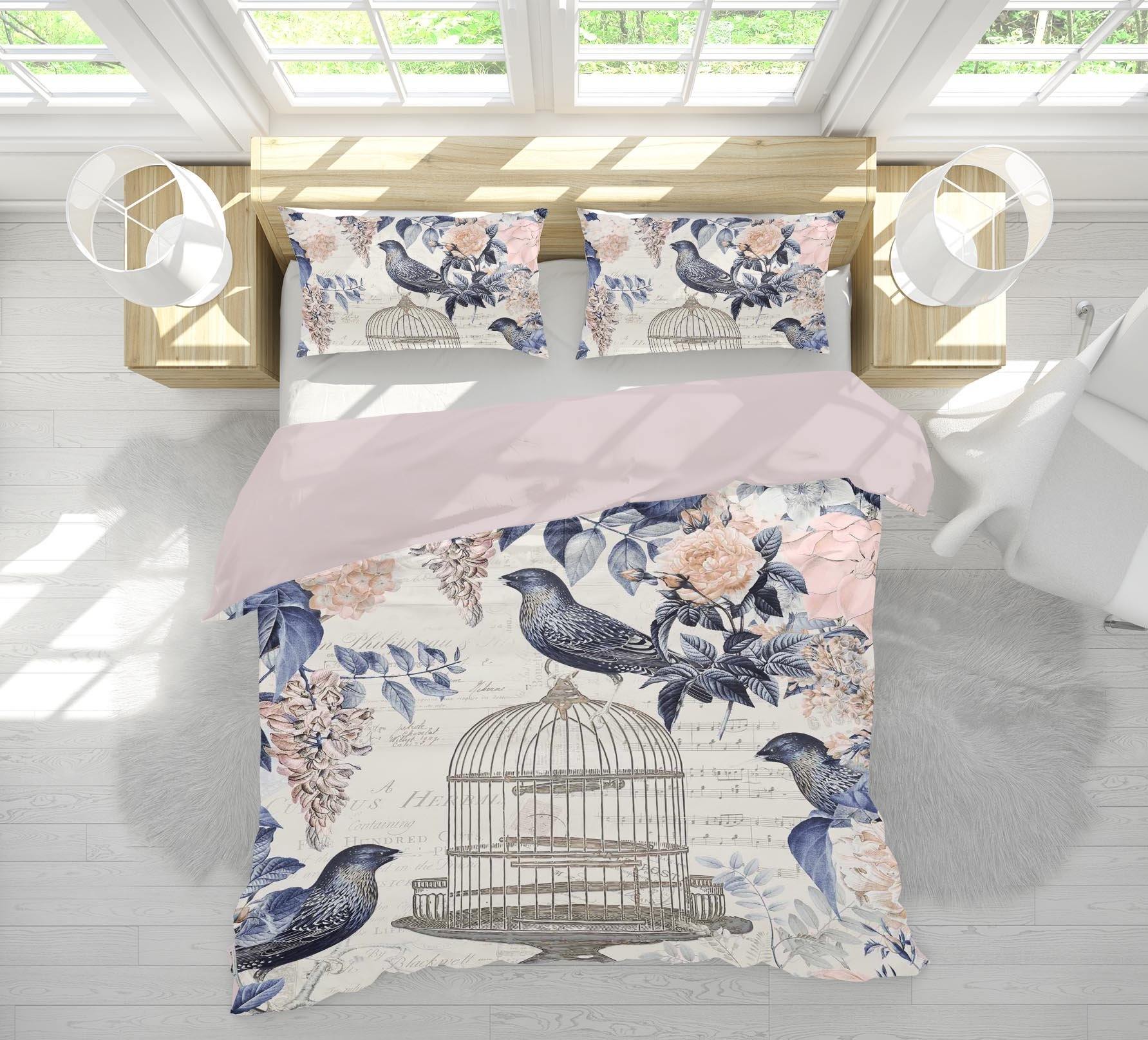 3D Bird Cage 2105 Andrea haase Bedding Bed Pillowcases Quilt Quiet Covers AJ Creativity Home 