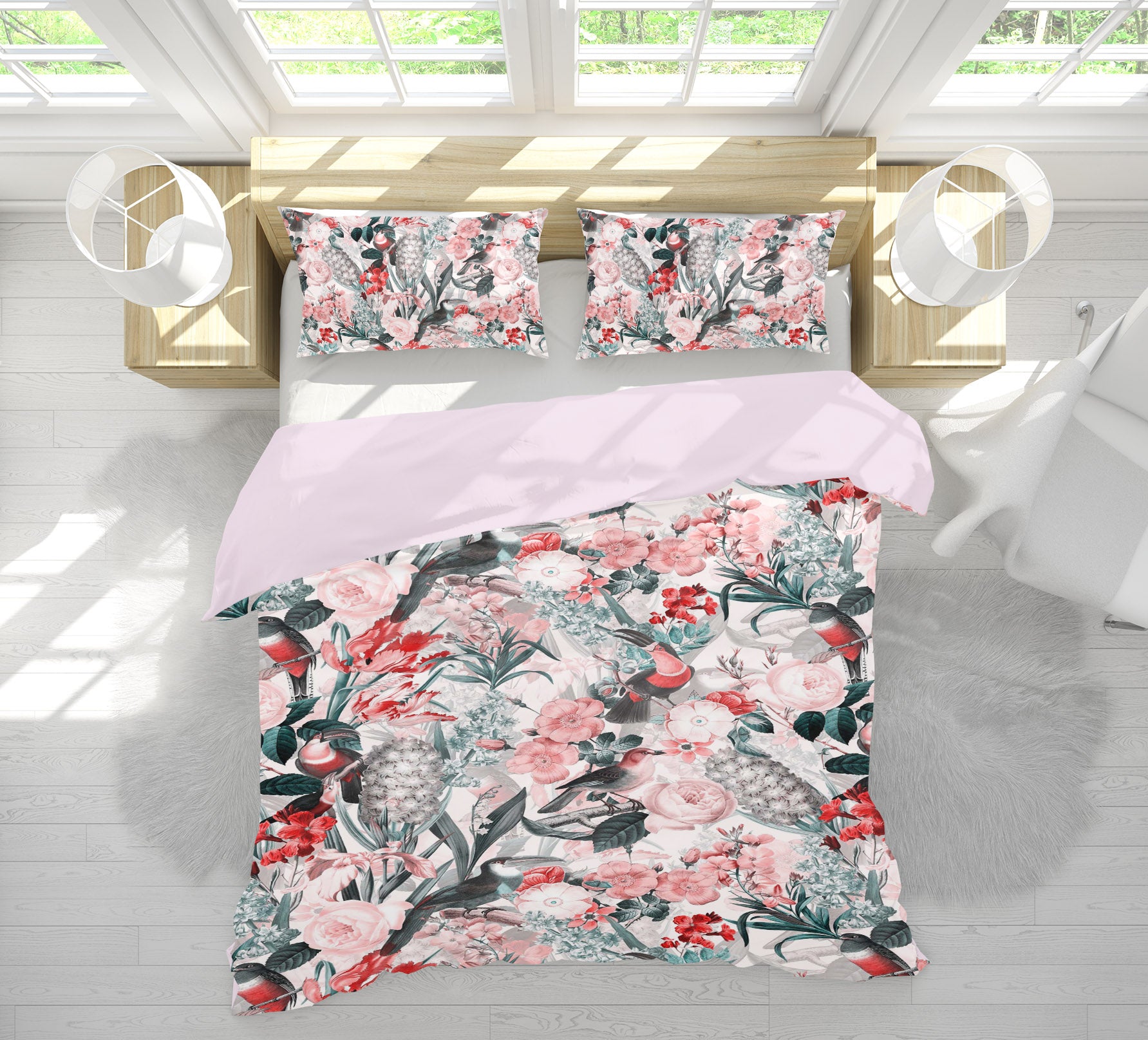 3D Pink Toucan 180 Uta Naumann Bedding Bed Pillowcases Quilt