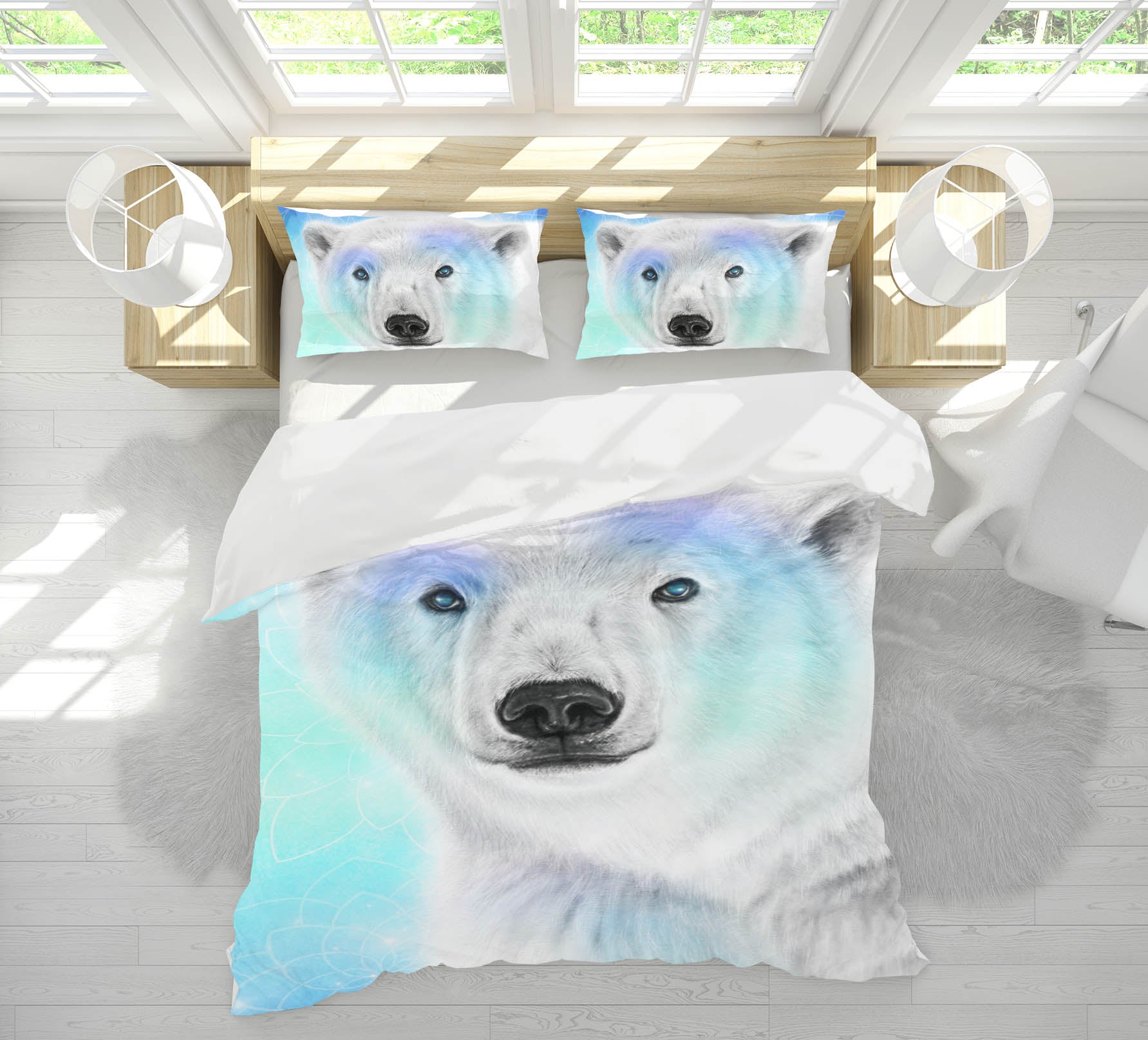 3D Polar Bear 8584 Sheena Pike Bedding Bed Pillowcases Quilt Cover Duvet Cover