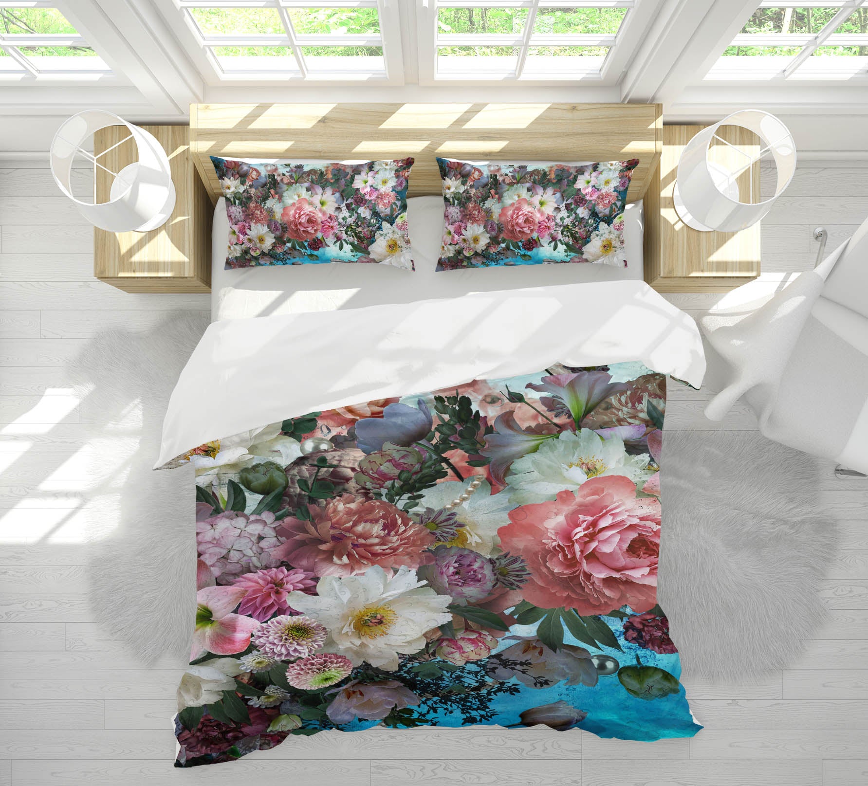 3D Flowers 8503 Beth Sheridan Bedding Bed Pillowcases Quilt