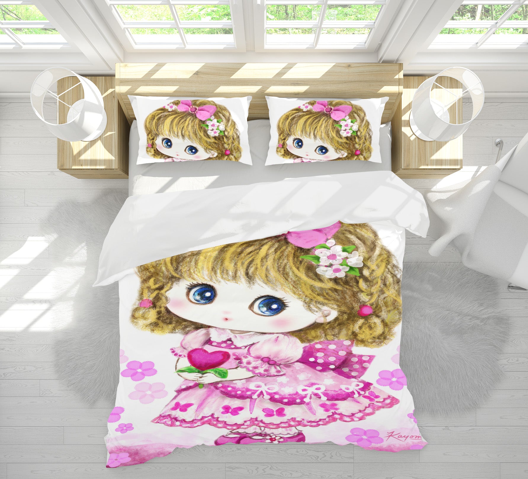 3D Princess Girl 5827 Kayomi Harai Bedding Bed Pillowcases Quilt Cover Duvet Cover