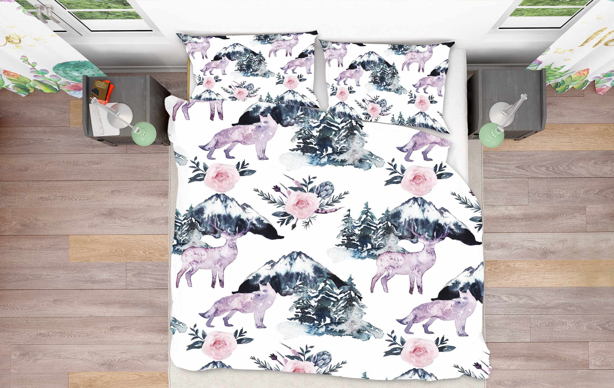 3D Mountain Deer 18184 Uta Naumann Bedding Bed Pillowcases Quilt