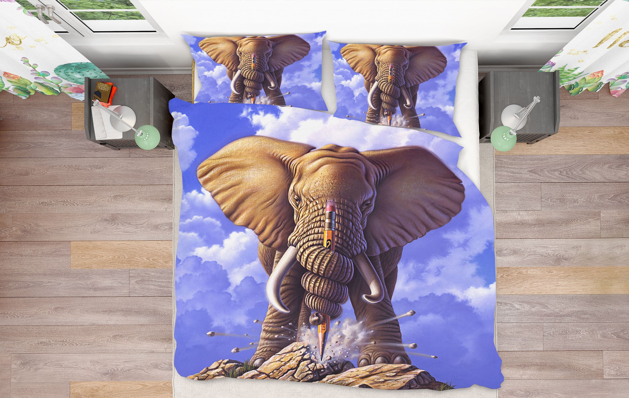 3D Elephant 18059 Jerry LoFaro bedding Bed Pillowcases Quilt