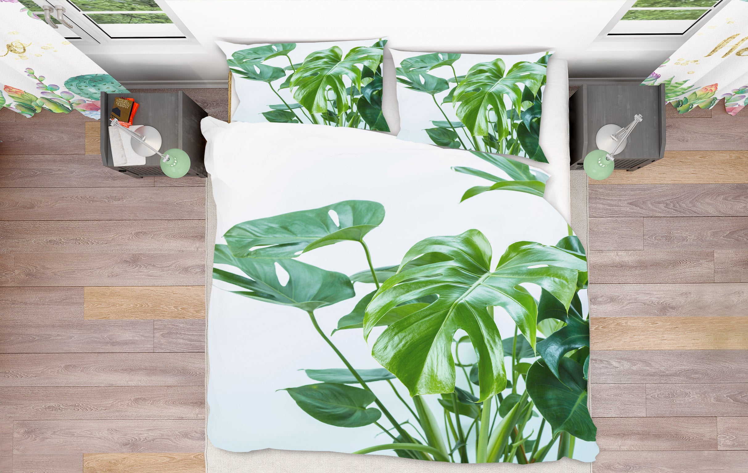 3D Green Plants Leaves 8645 Assaf Frank Bedding Bed Pillowcases Quilt