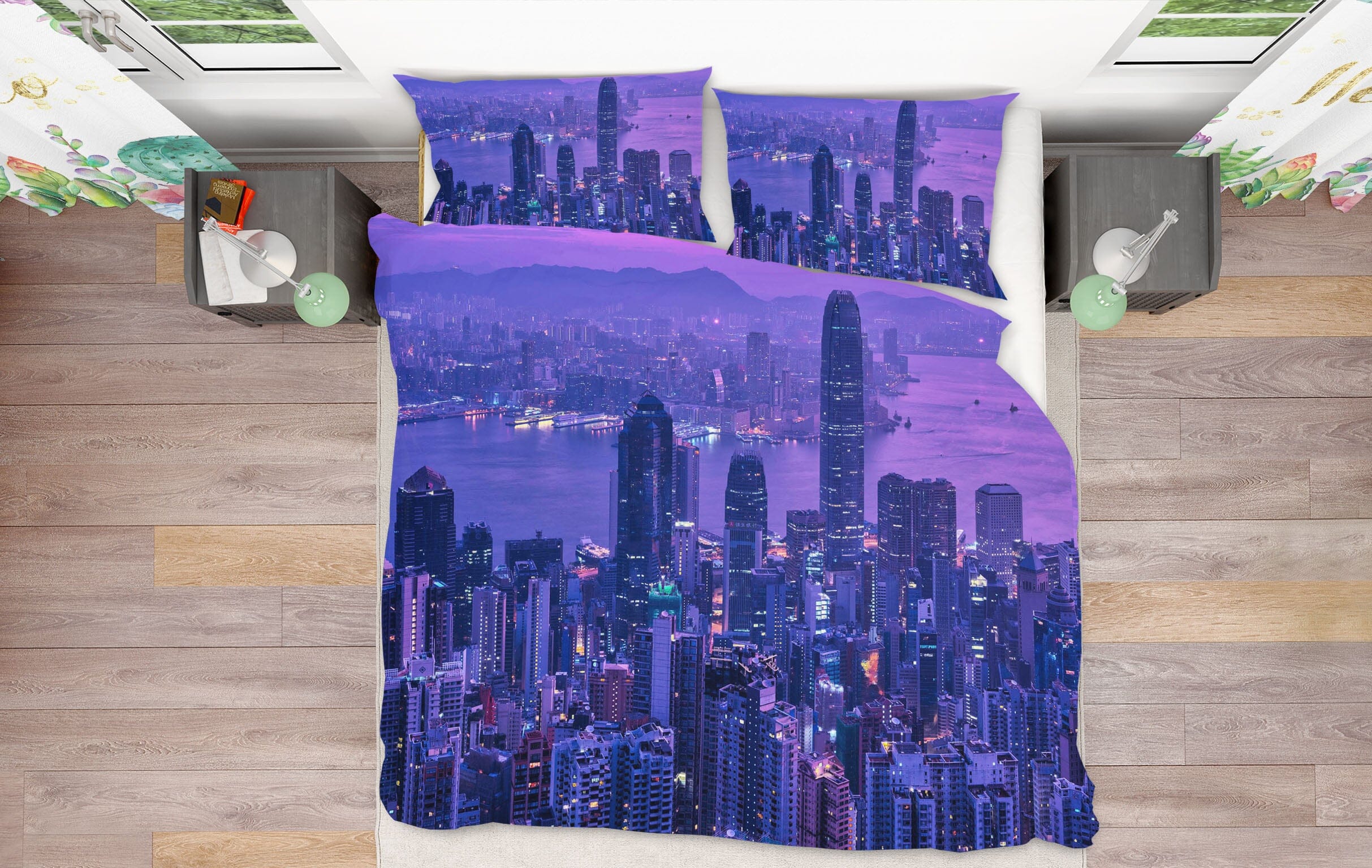 3D Hazy City 2119 Marco Carmassi Bedding Bed Pillowcases Quilt Quiet Covers AJ Creativity Home 