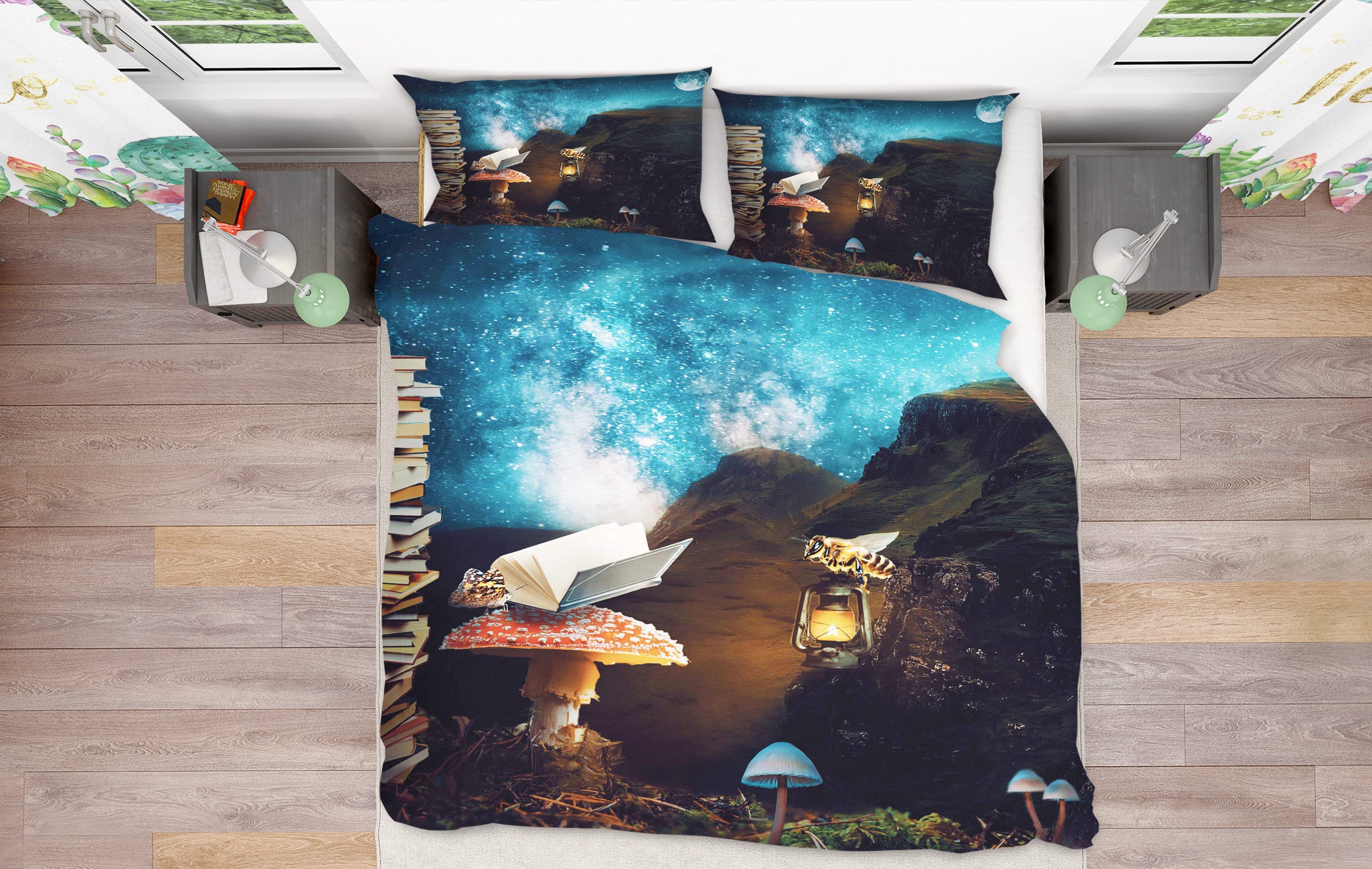 3D Starry Sky Mushroom Book Lamp 8526 Beth Sheridan Bedding Bed Pillowcases Quilt