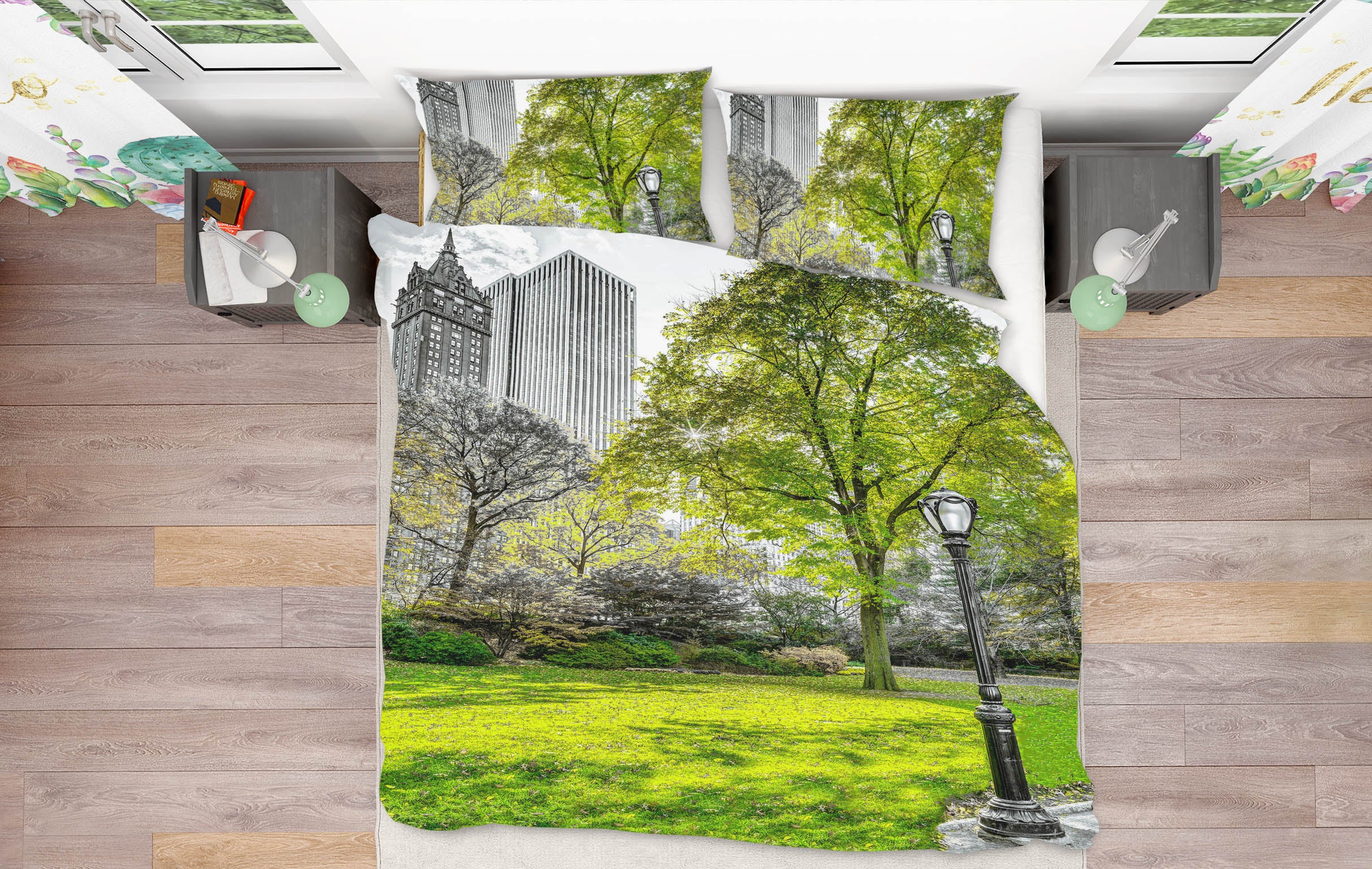 3D Lawn Tree Building 85200 Assaf Frank Bedding Bed Pillowcases Quilt