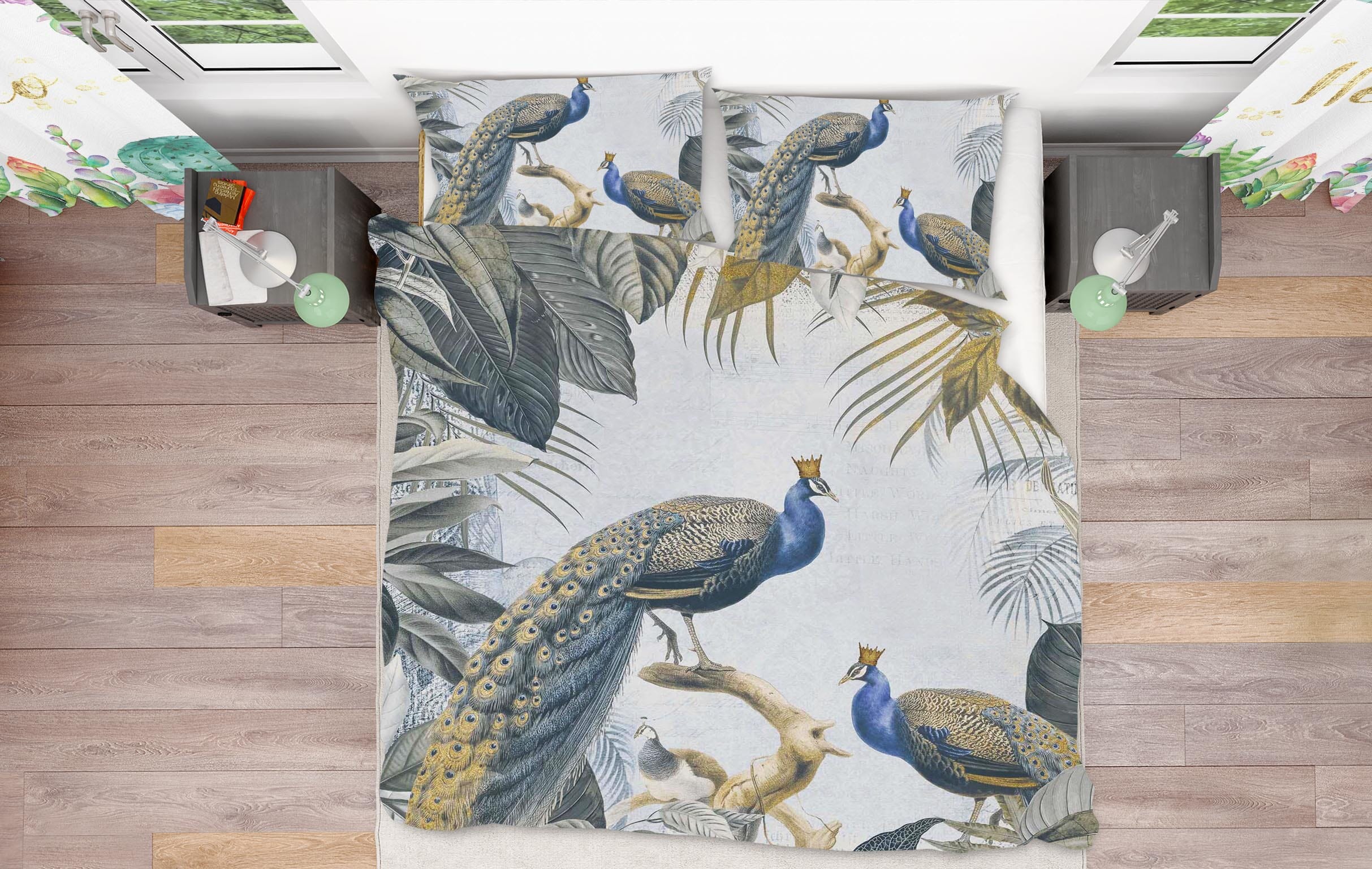 3D Peacock Forest 2112 Andrea haase Bedding Bed Pillowcases Quilt Quiet Covers AJ Creativity Home 