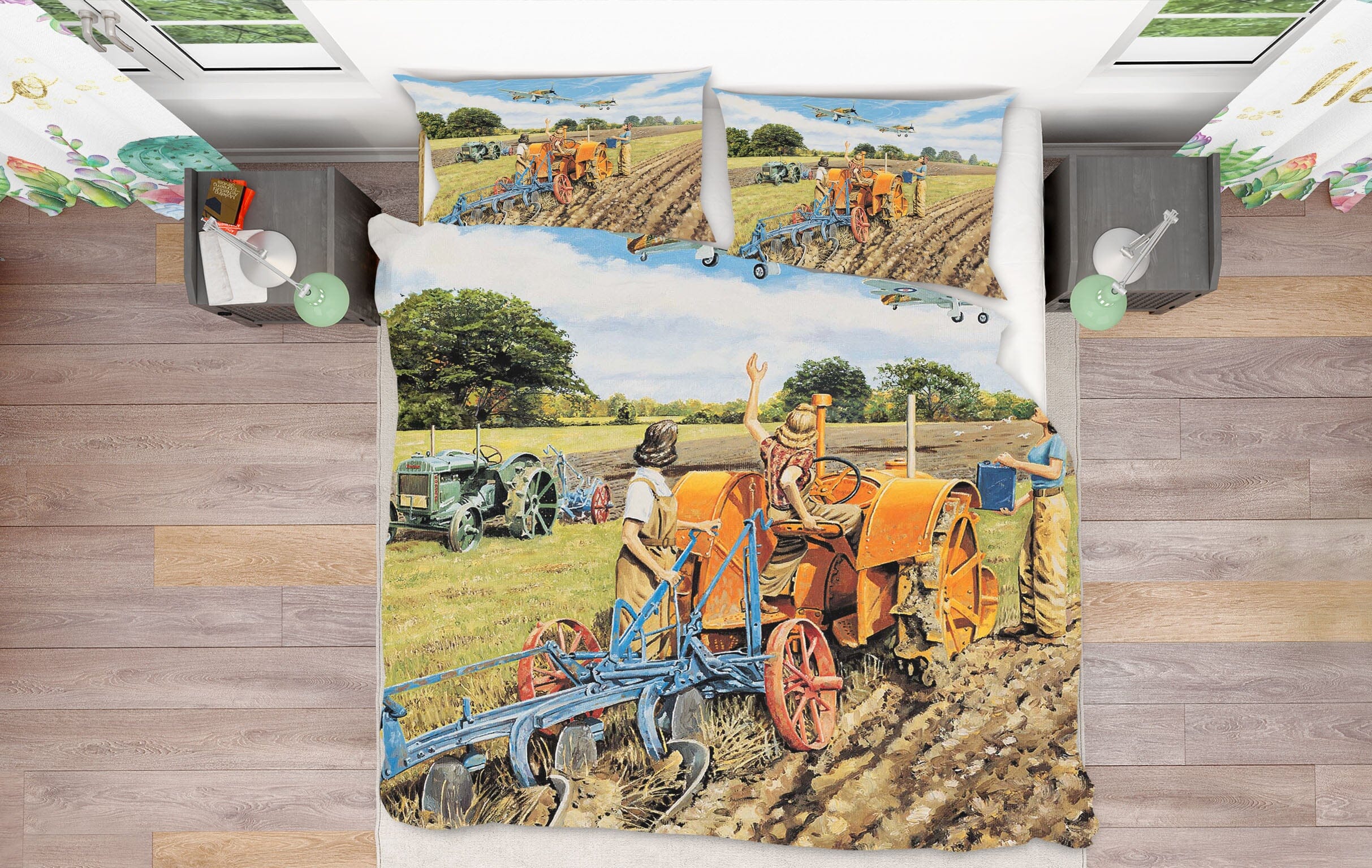 3D Ploughing For Britain 2046 Trevor Mitchell bedding Bed Pillowcases Quilt Quiet Covers AJ Creativity Home 