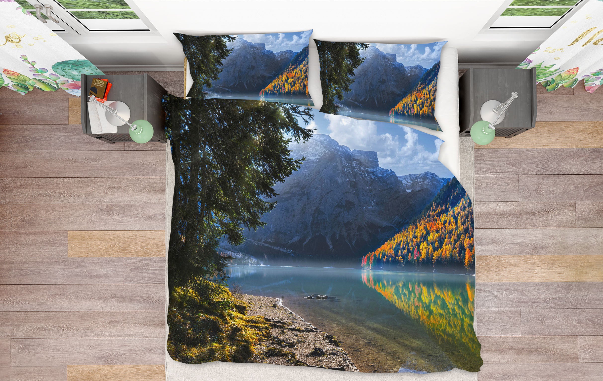 3D Brais Lake 015 Marco Carmassi Bedding Bed Pillowcases Quilt