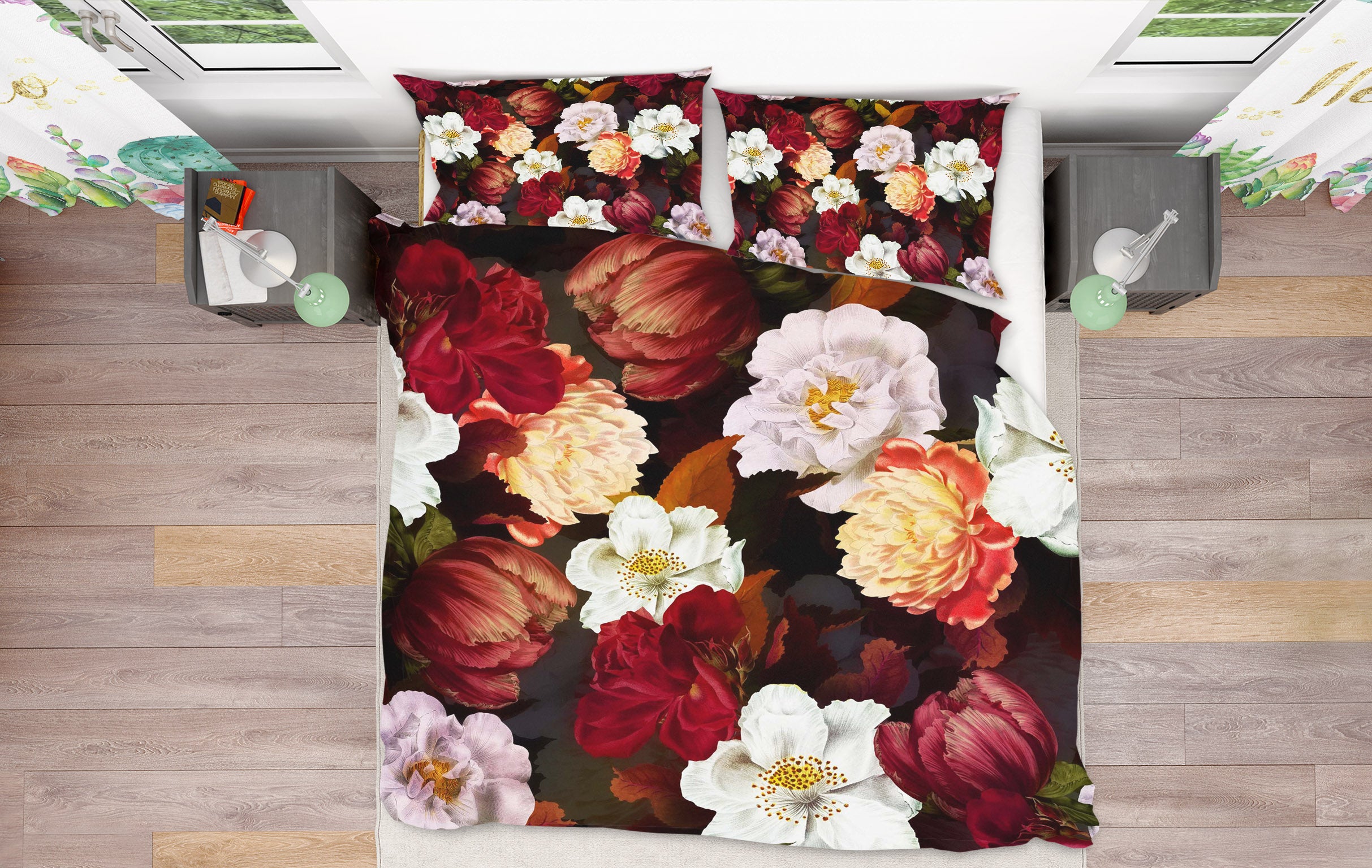 3D White Peony 153 Uta Naumann Bedding Bed Pillowcases Quilt