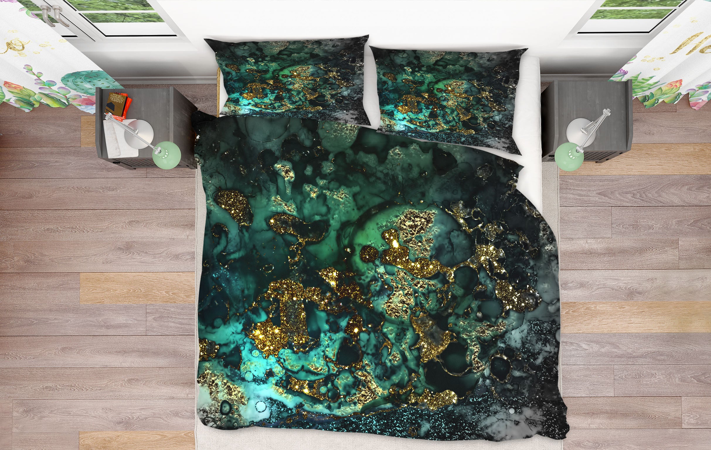 3D Dark Green 18137 Uta Naumann Bedding Bed Pillowcases Quilt