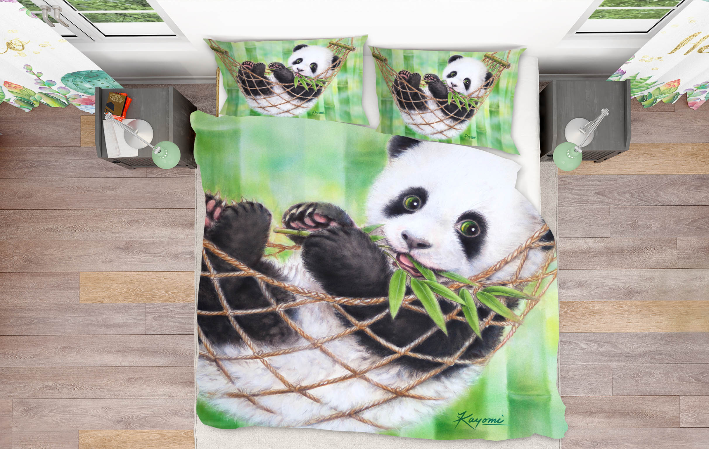 3D Cute Panda 5833 Kayomi Harai Bedding Bed Pillowcases Quilt Cover Duvet Cover