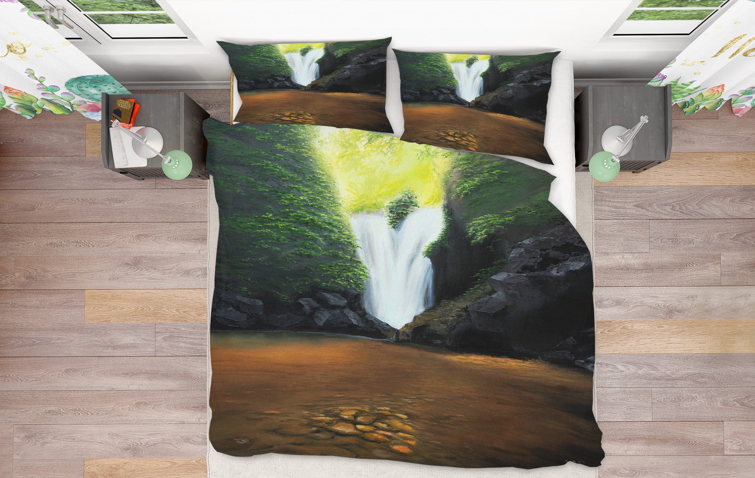 3D Grotto Flowing Water 1753 Marina Zotova Bedding Bed Pillowcases Quilt