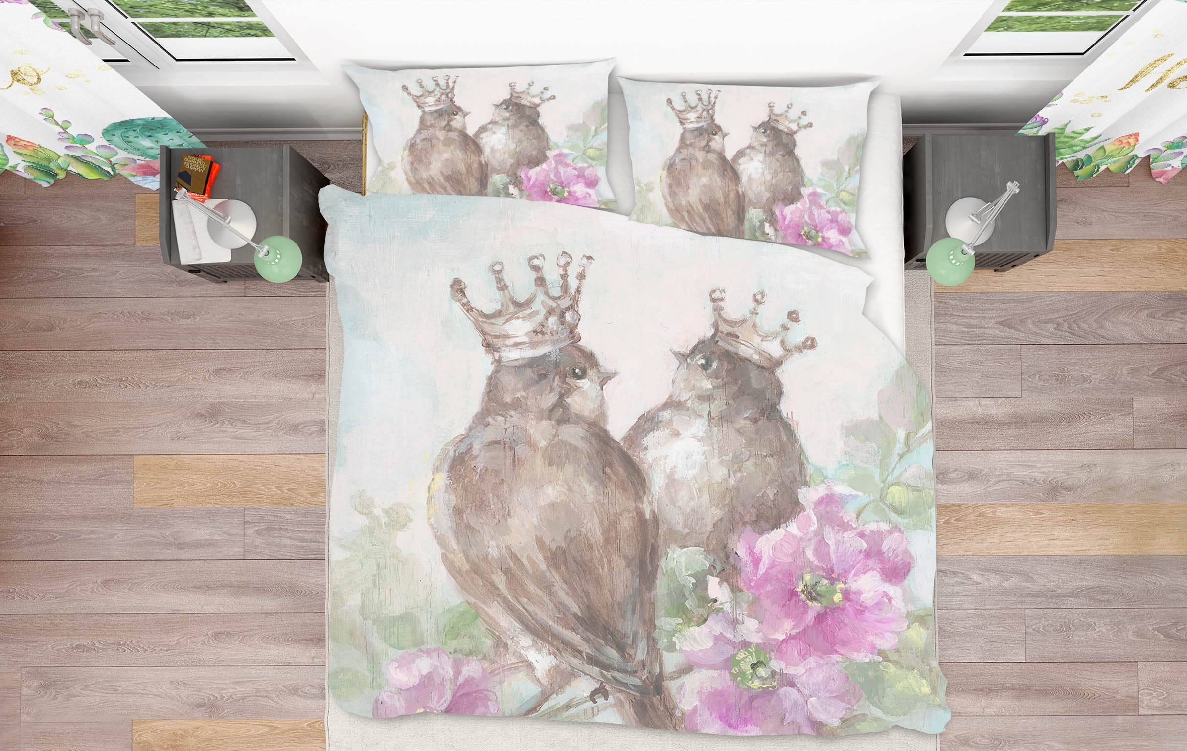 3D Crown Bird 107 Debi Coules Bedding Bed Pillowcases Quilt