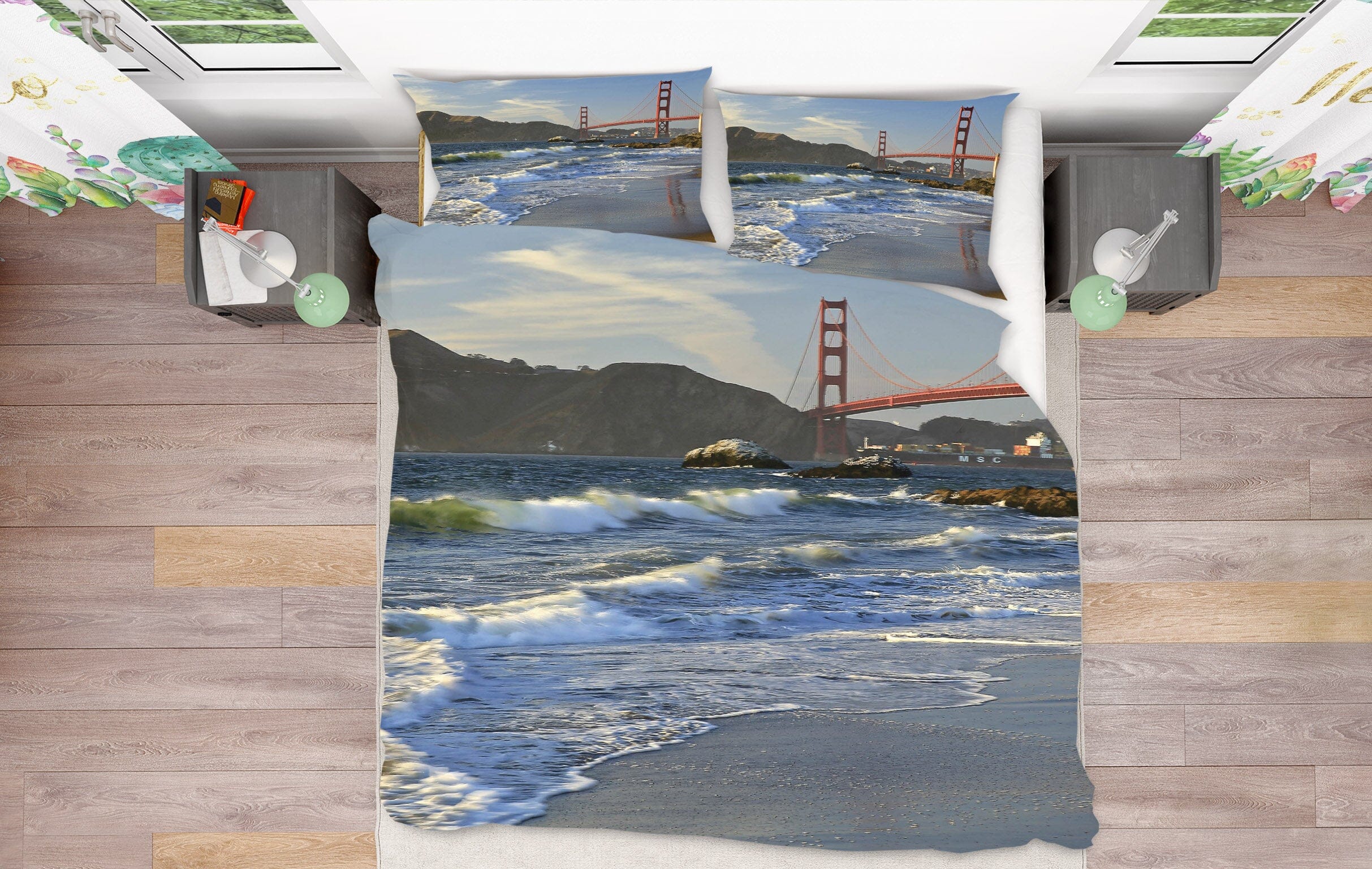 3D Seaside Bridge 2110 Kathy Barefield Bedding Bed Pillowcases Quilt Quiet Covers AJ Creativity Home 