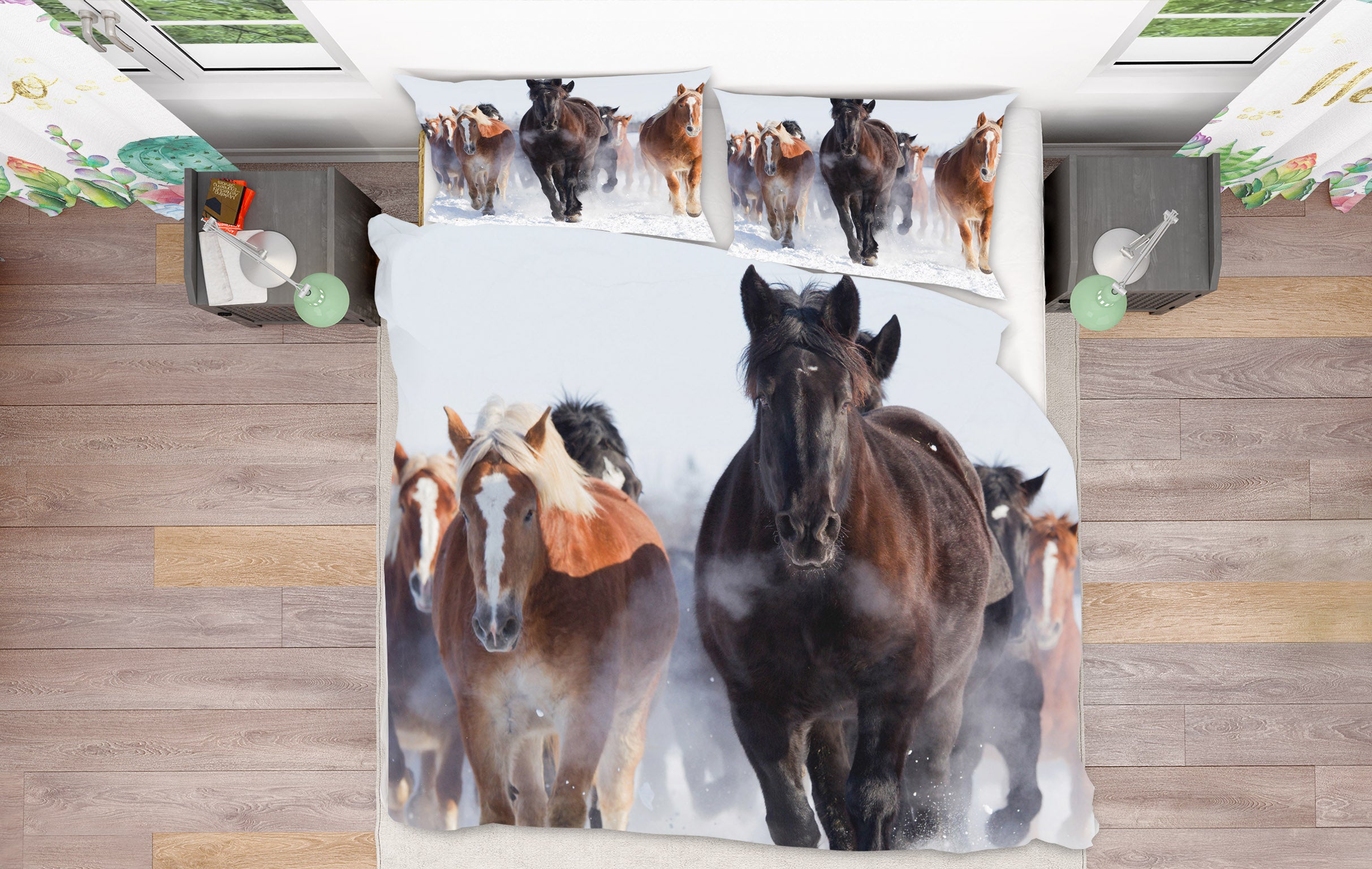 3D Group Horse 19238 Bed Pillowcases Quilt