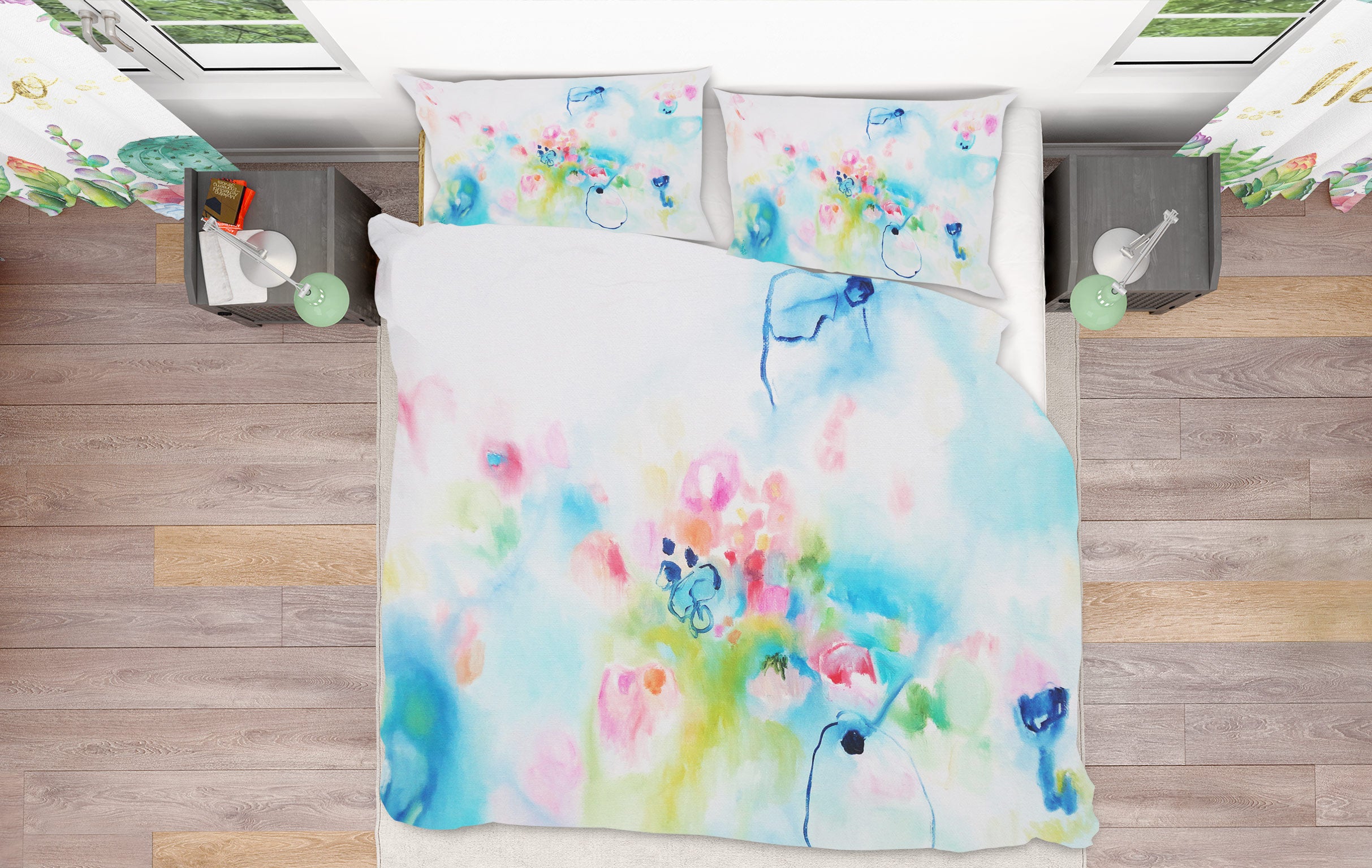 3D Pink Blue Flower 1193 Misako Chida Bedding Bed Pillowcases Quilt Cover Duvet Cover