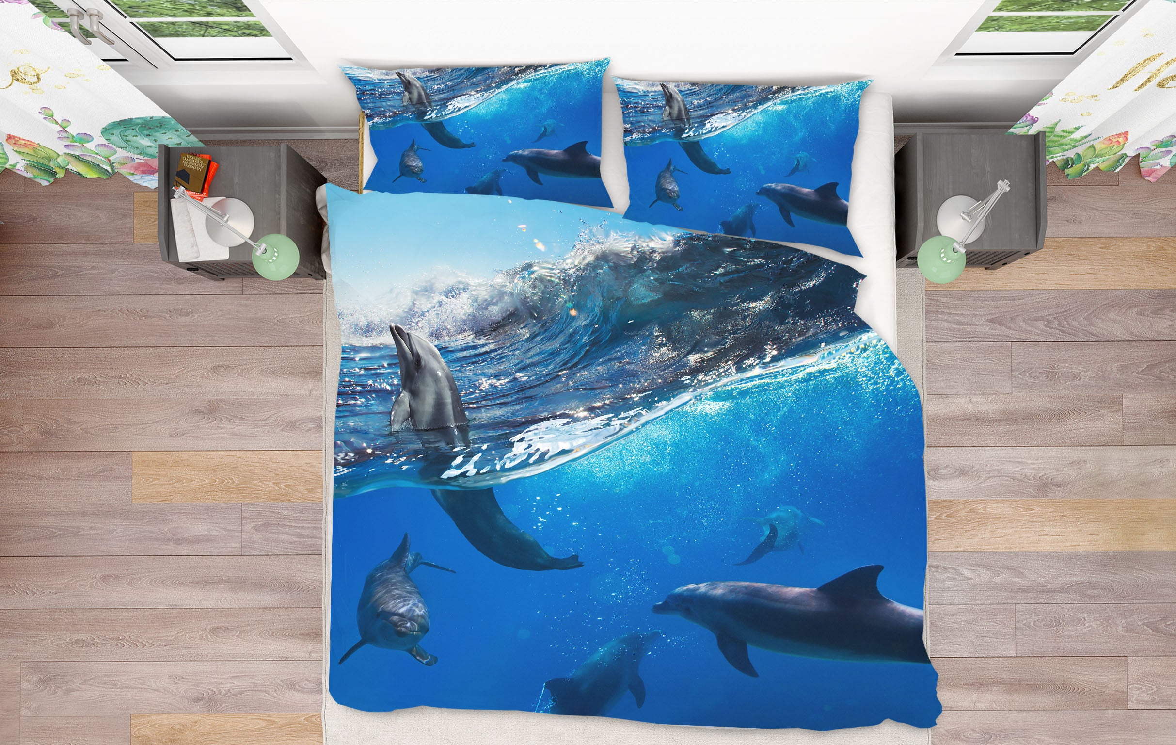 3D Dolphin 19215 Bed Pillowcases Quilt