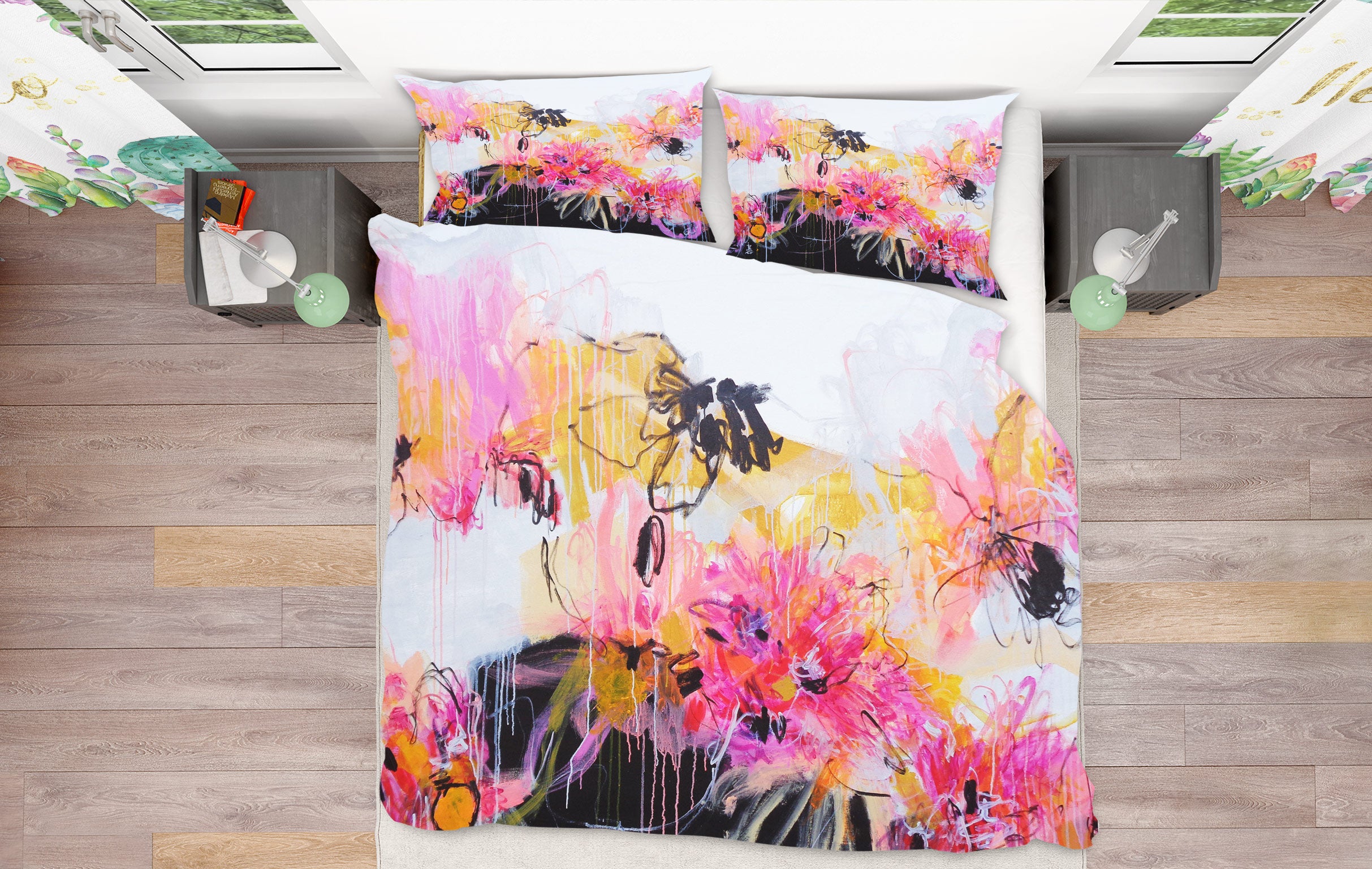 3D Pink Watercolor Flowers 1145 Misako Chida Bedding Bed Pillowcases Quilt Cover Duvet Cover