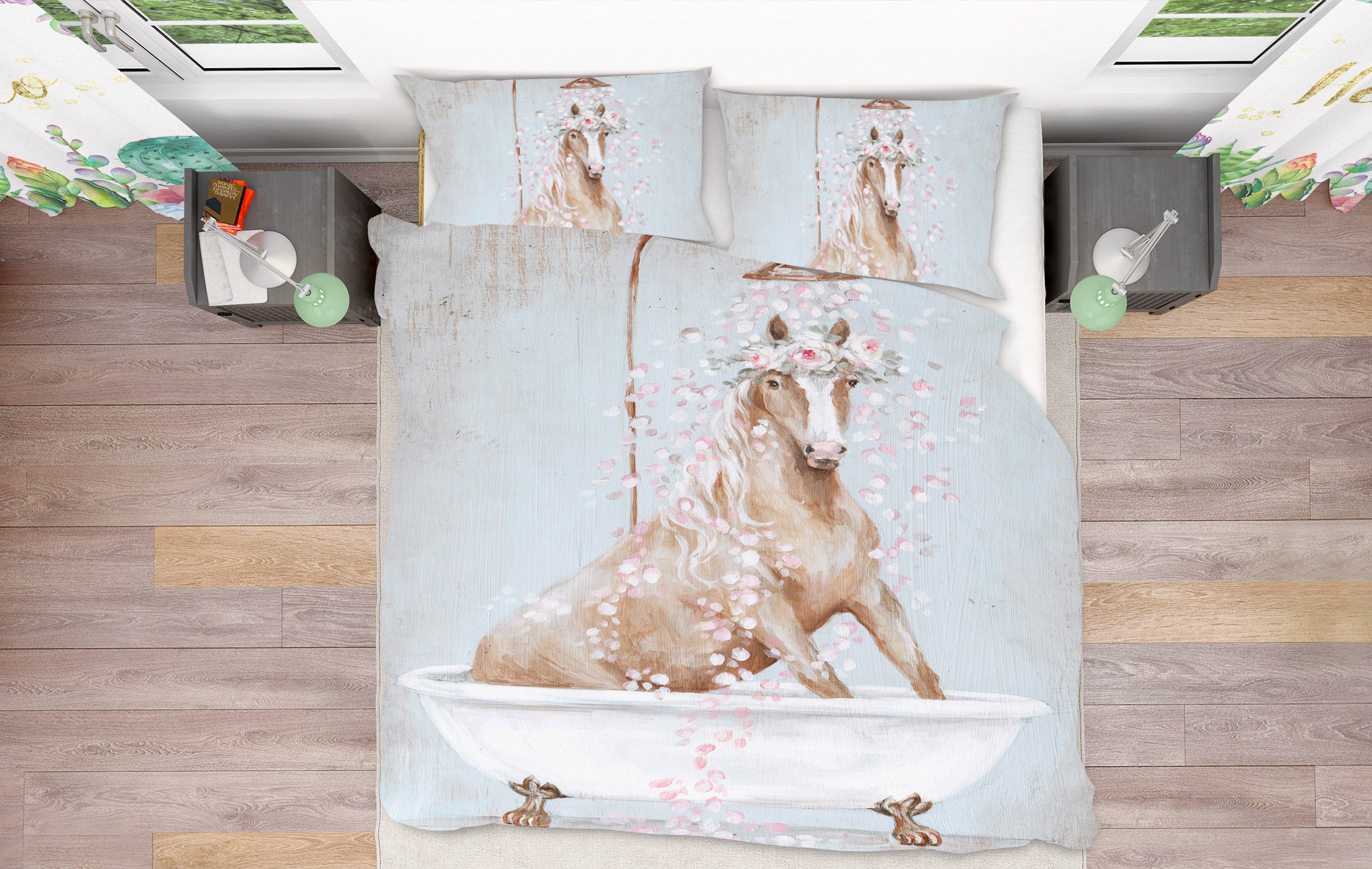 3D Bath Horse Wreath 2026 Debi Coules Bedding Bed Pillowcases Quilt