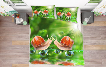 3D Snails 21020 Bed Pillowcases Quilt