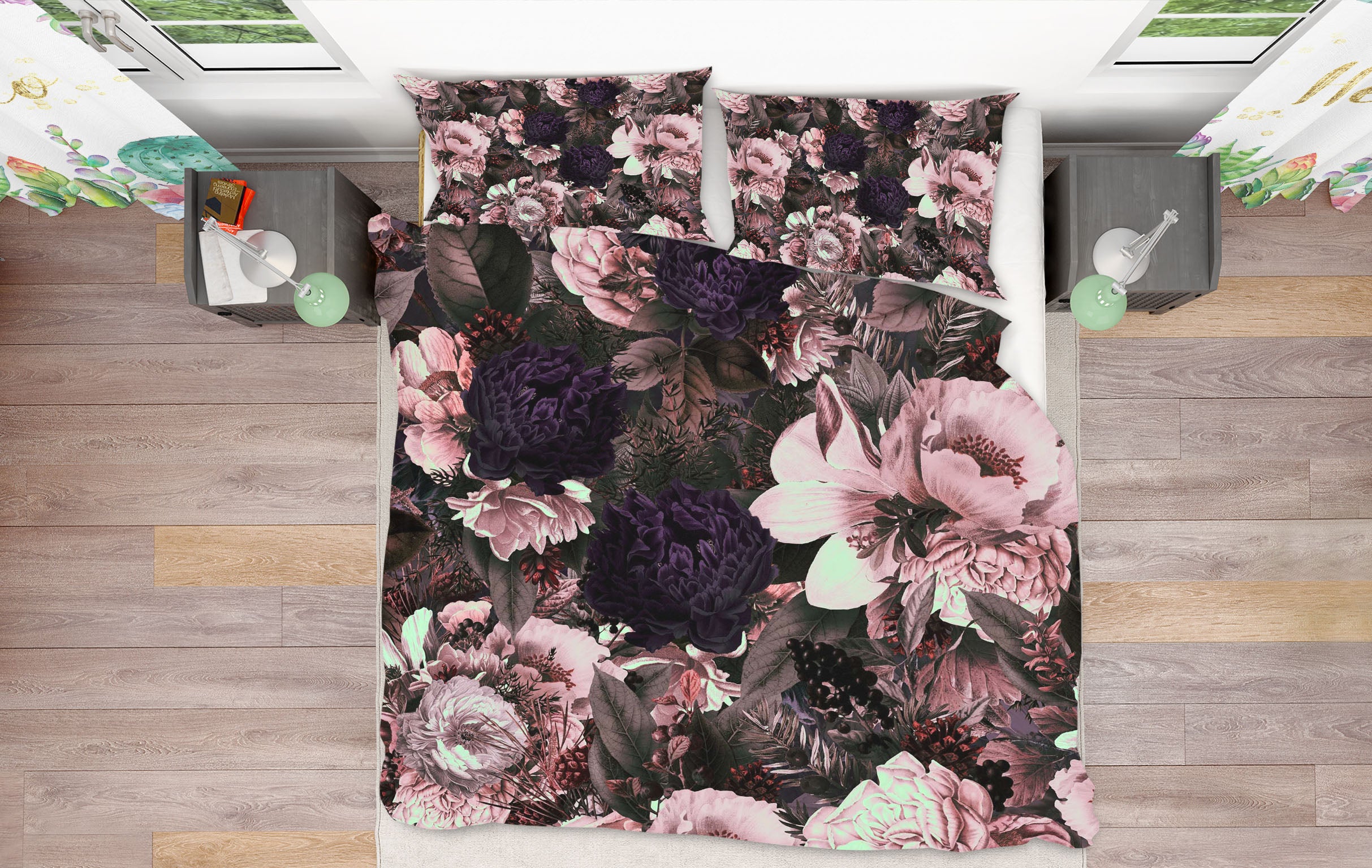 3D Purple Peony 170 Uta Naumann Bedding Bed Pillowcases Quilt