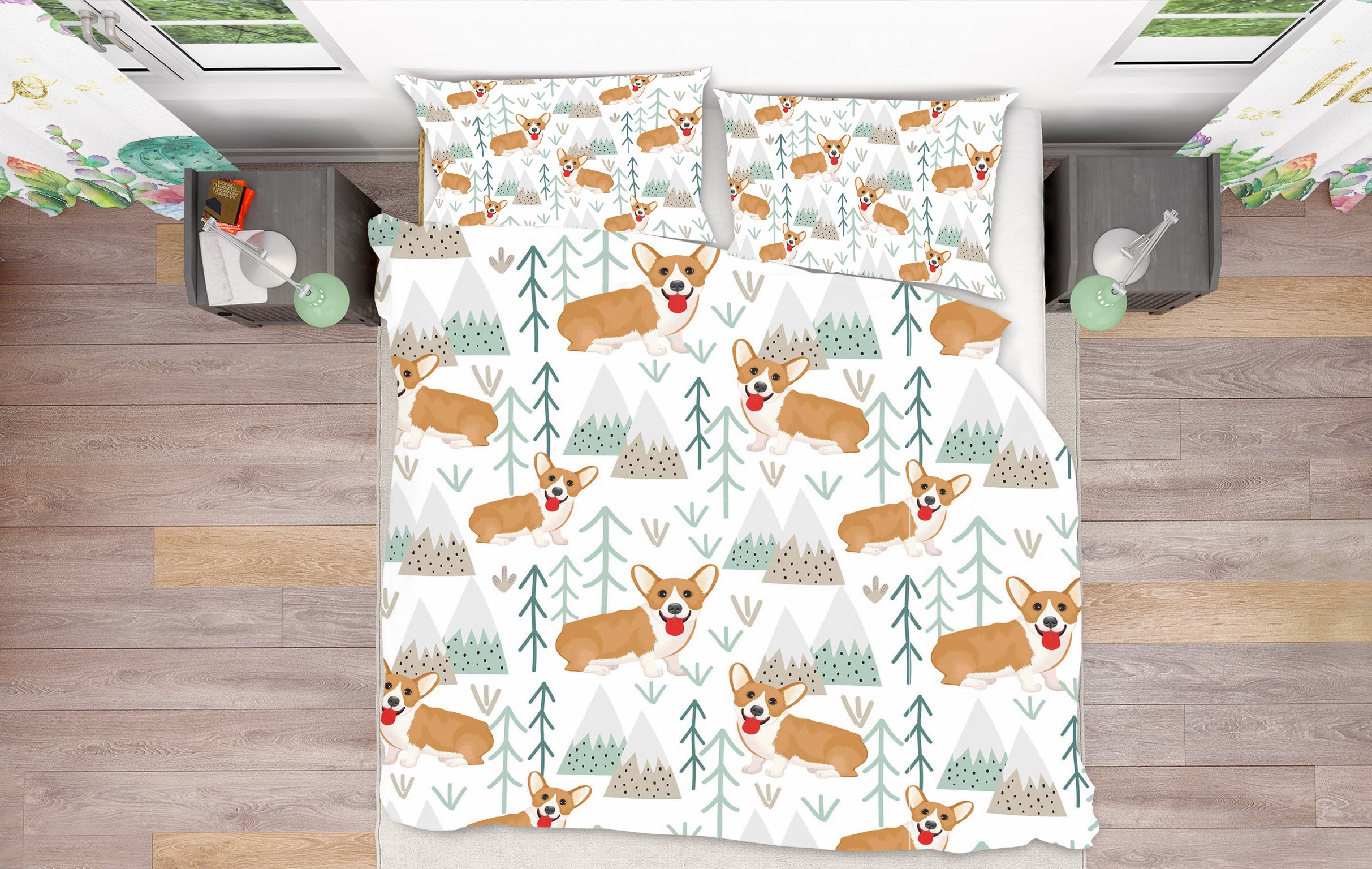 3D Cute Corgi 210 Uta Naumann Bedding Bed Pillowcases Quilt