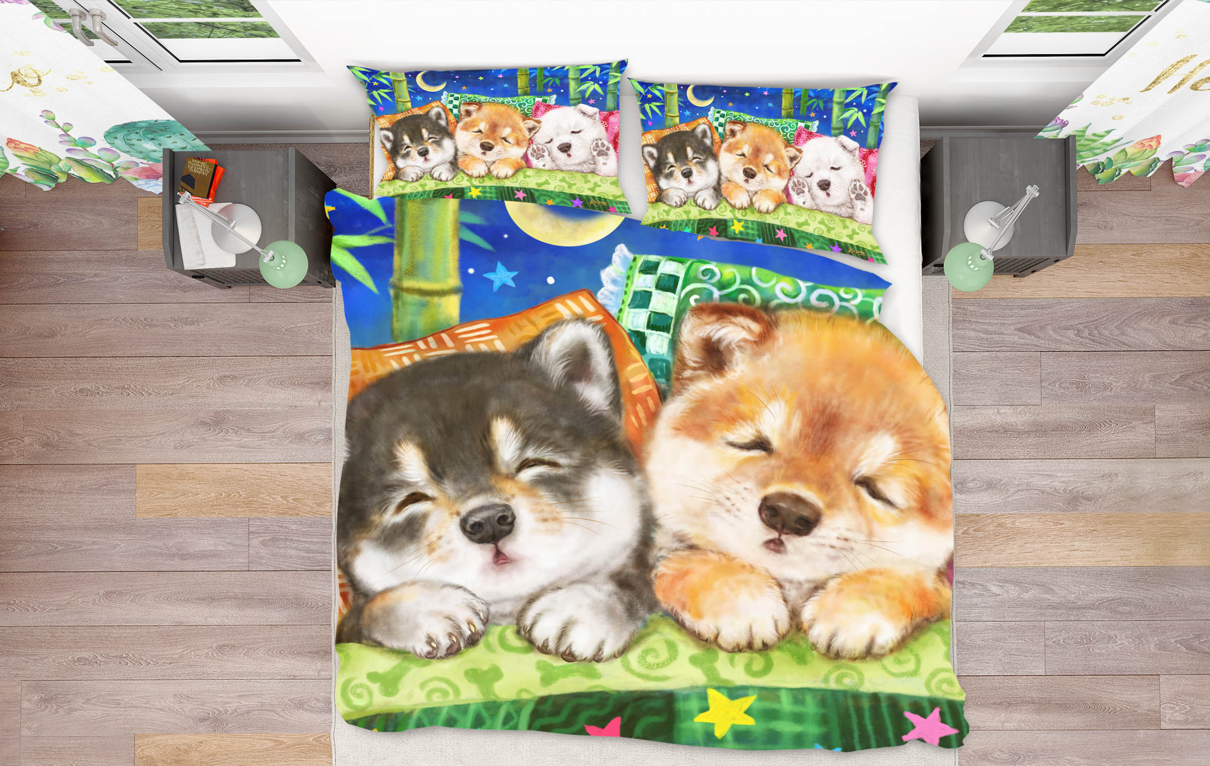 3D Dog Sleeping 5851 Kayomi Harai Bedding Bed Pillowcases Quilt Cover Duvet Cover