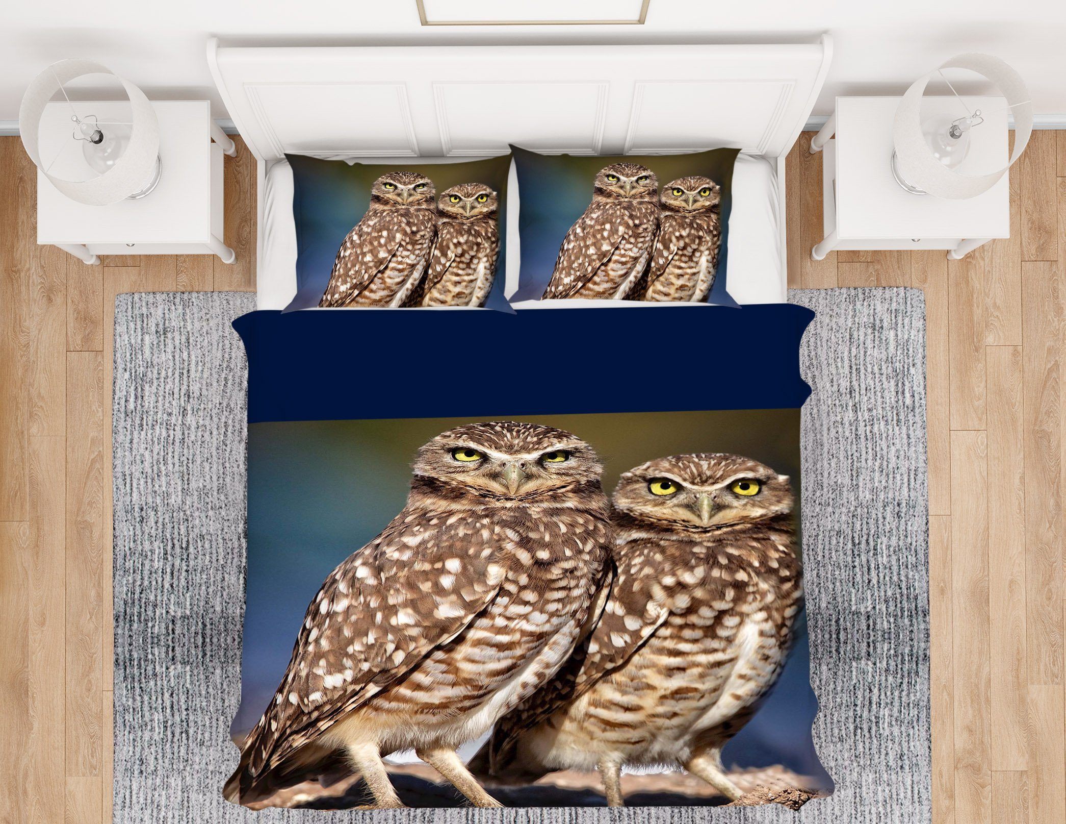 3D Burrowing Owl Buddies 2106 Kathy Barefield Bedding Bed Pillowcases Quilt Quiet Covers AJ Creativity Home 