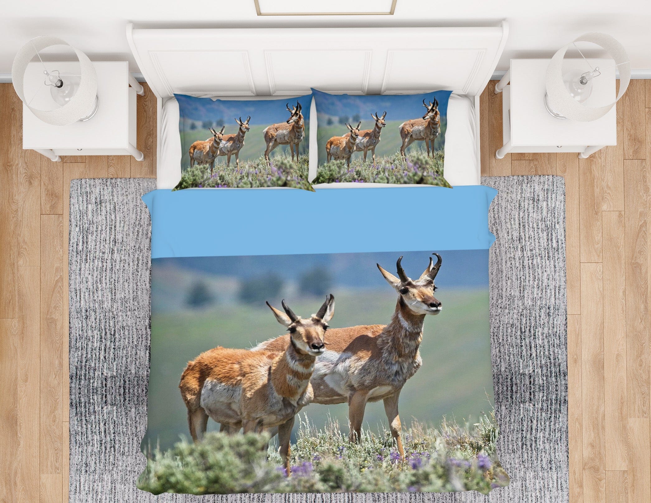 3D Pronghorn Antelope 2101 Kathy Barefield Bedding Bed Pillowcases Quilt Quiet Covers AJ Creativity Home 