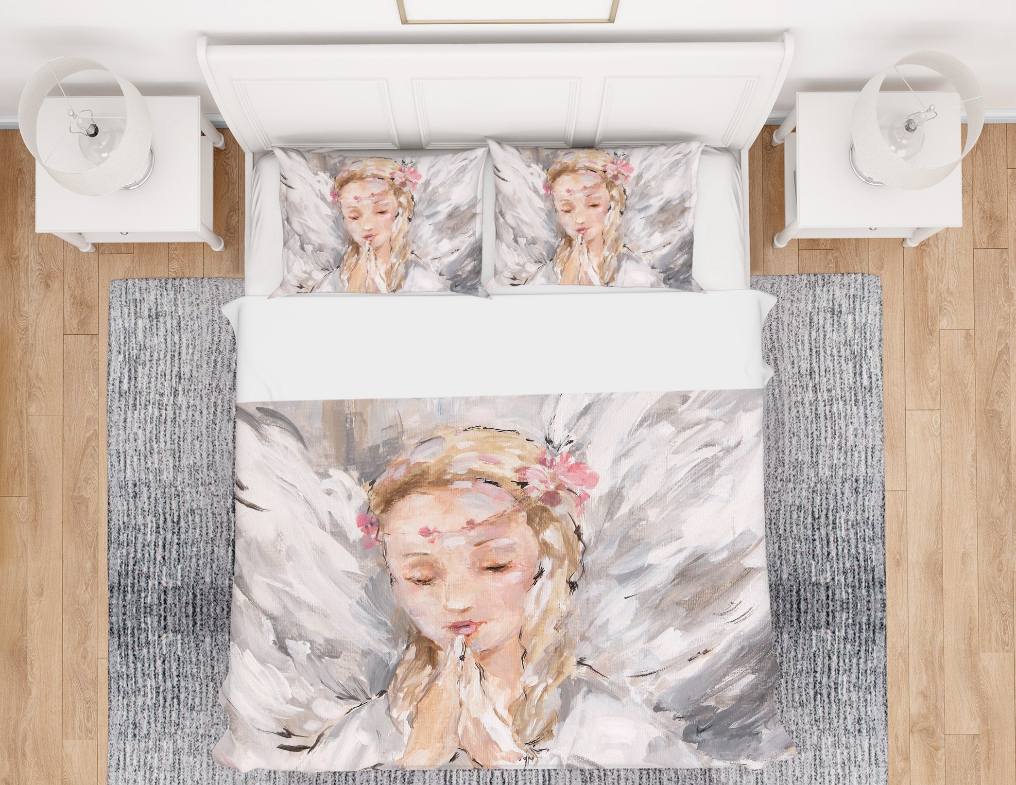 3D Wreath Angel Girl 2041 Debi Coules Bedding Bed Pillowcases Quilt