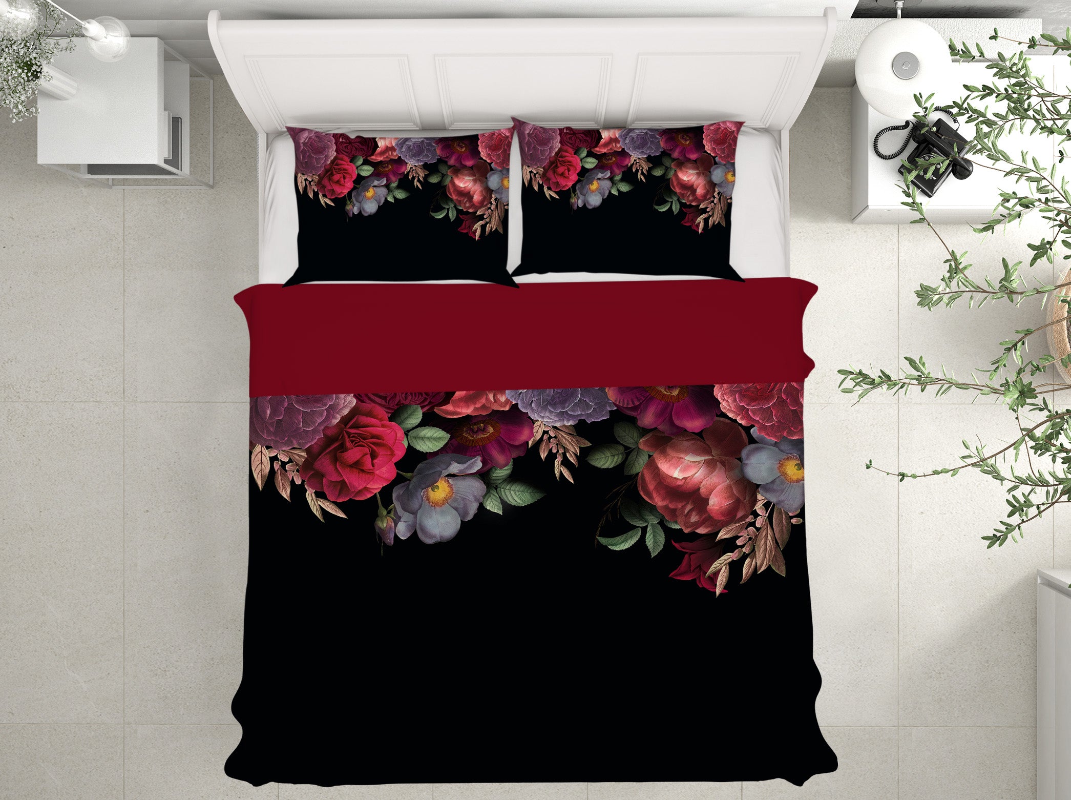 3D Black Flower Bush 18156 Uta Naumann Bedding Bed Pillowcases Quilt
