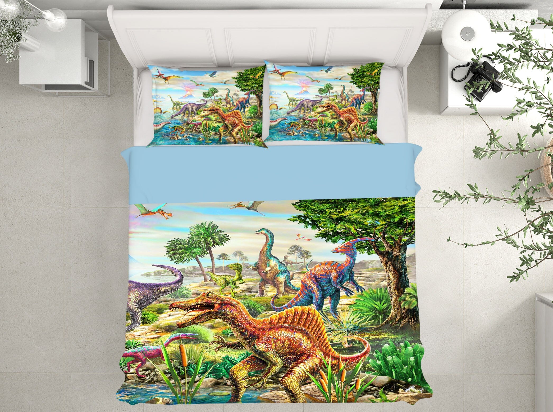 3D Dinosaur World 2044 Adrian Chesterman Bedding Bed Pillowcases Quilt Quiet Covers AJ Creativity Home 