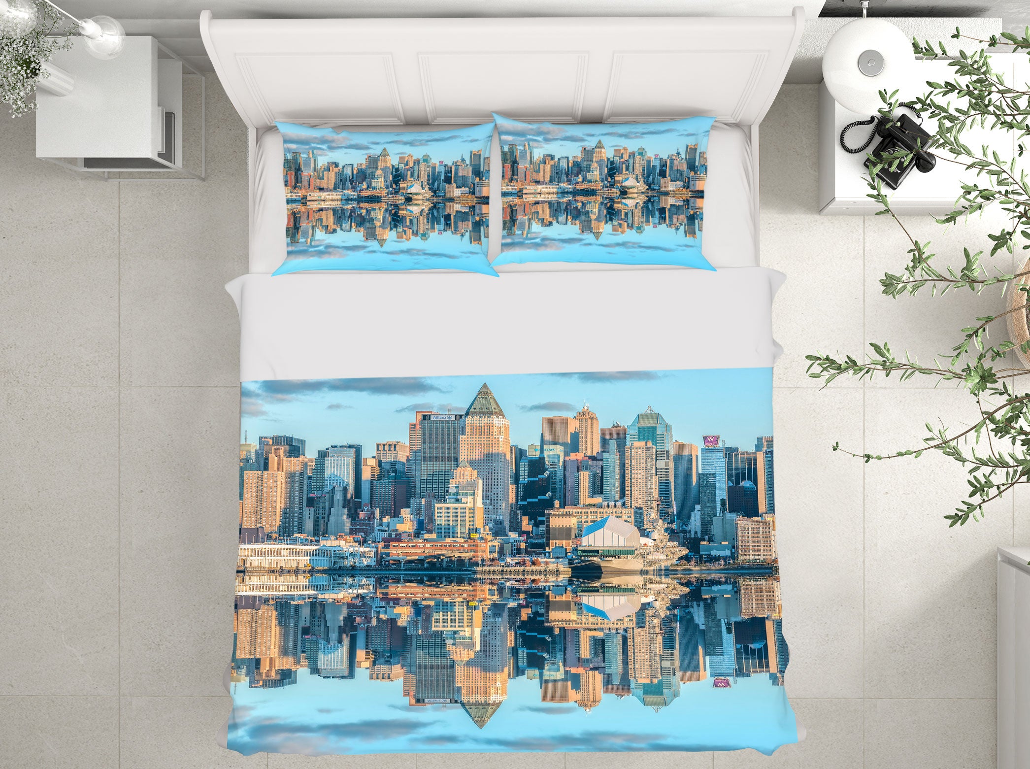 3D City River Reflection 1021 Assaf Frank Bedding Bed Pillowcases Quilt