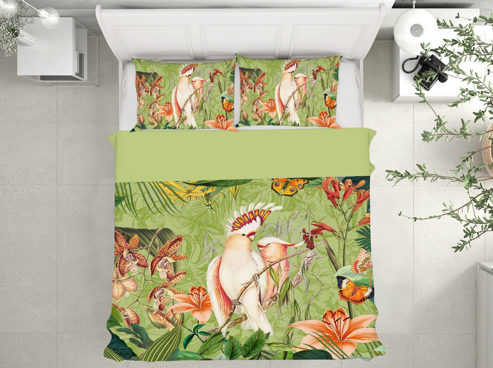 3D Cockatoos And Butterflies 2109 Andrea haase Bedding Bed Pillowcases Quilt Quiet Covers AJ Creativity Home 